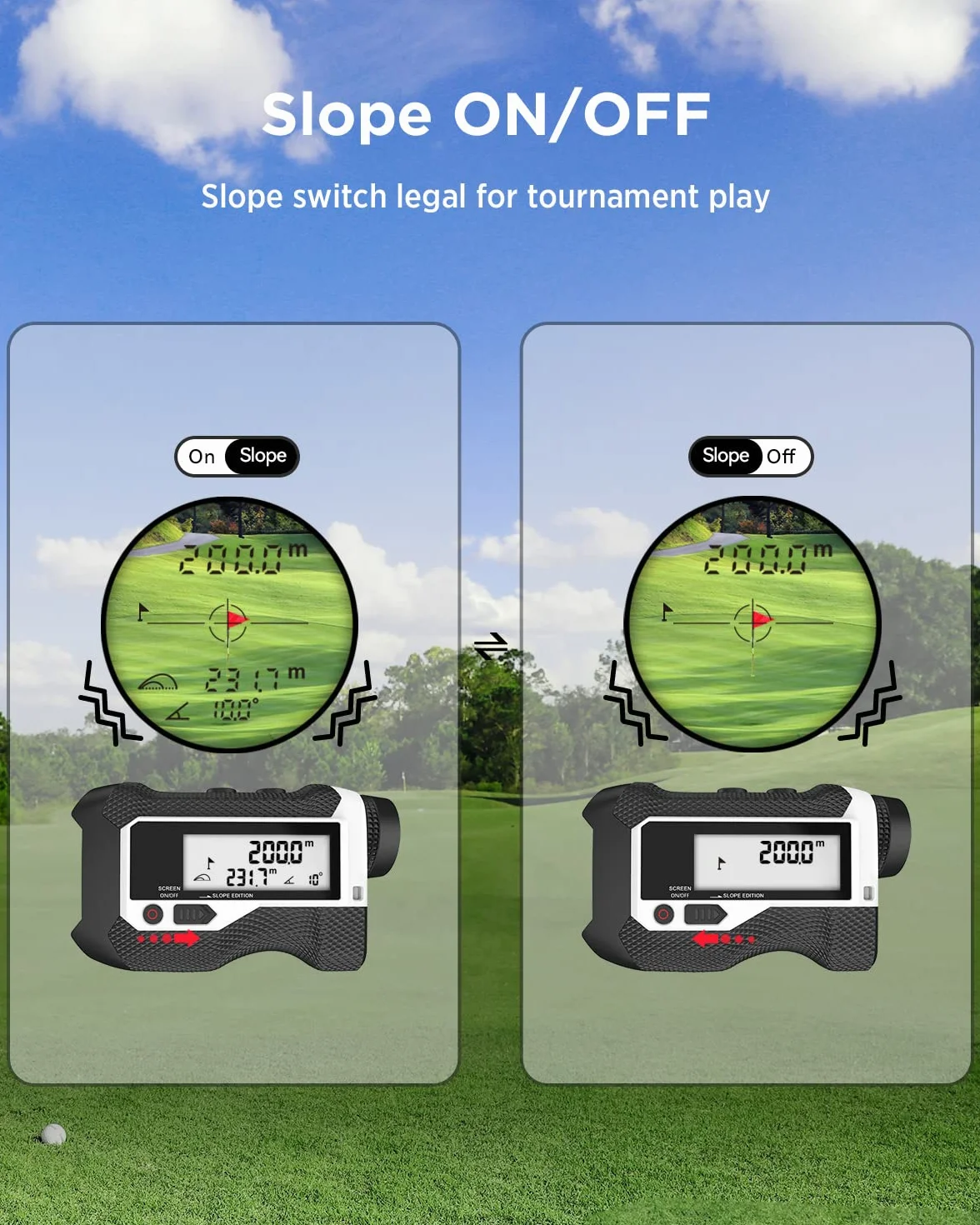 MiLESEEY Télémètre rechargeable avec interrupteur de pente, verrouillage de drapeau, vibration – 600 yds, précision ± 0,55 m – légal pour tournoi