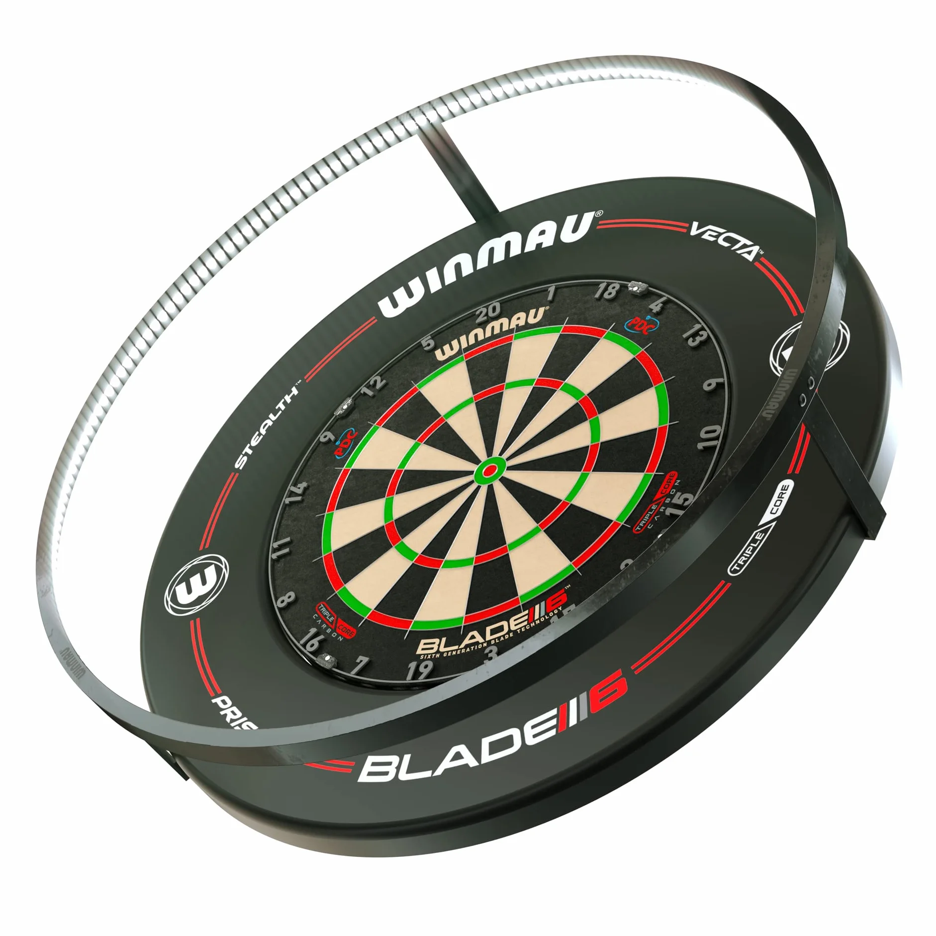 WINMAU Plasma – Éclairage LED pour Cible de Fléchettes | Lumière Dynamique sans Reflet, Compatible Toutes Cibles | Système d'Éclairage Professionnel