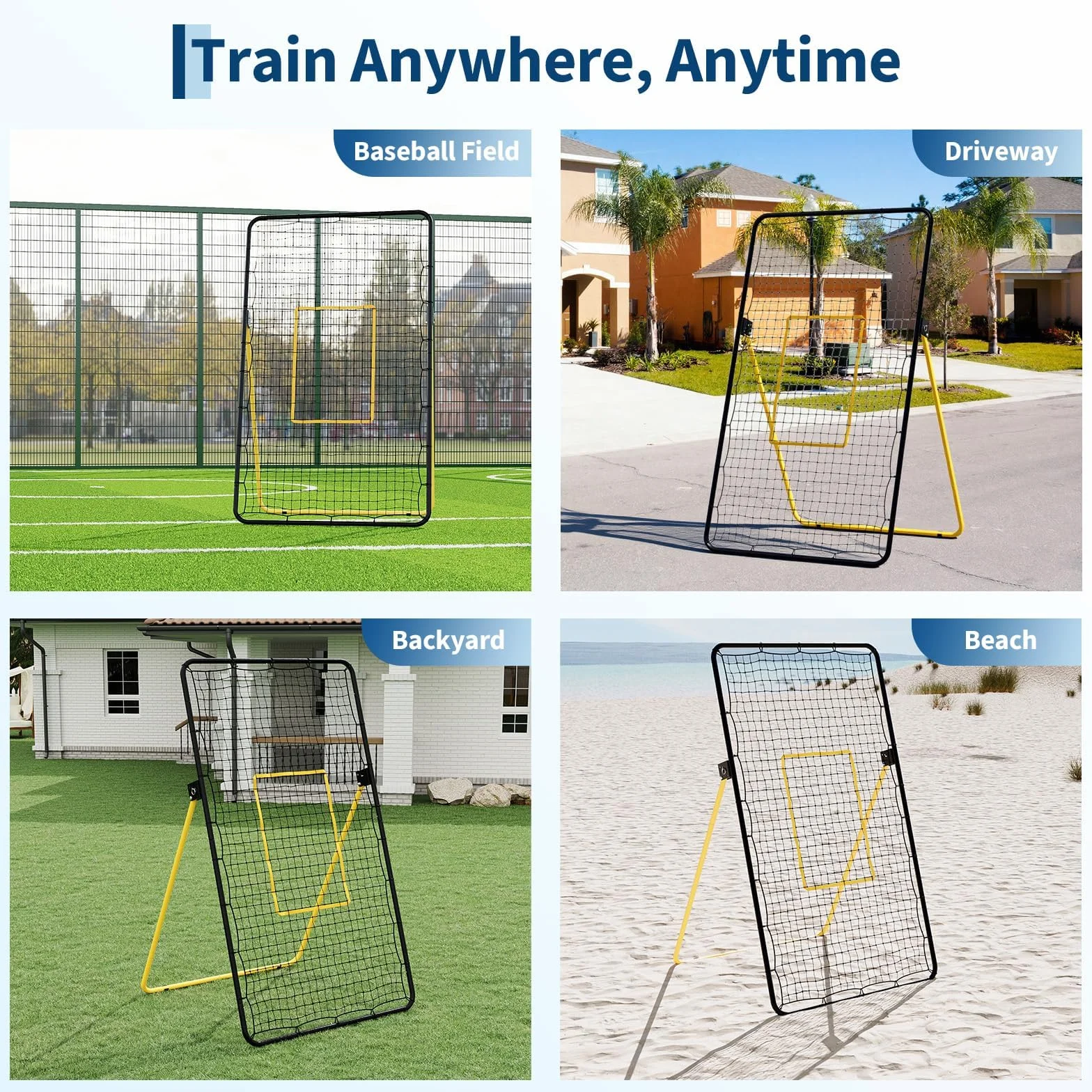 Filet de Volleyball 2.1x1.2m Cadre en Acier Filet PE Réglable Pliable Extérieur Intérieur
