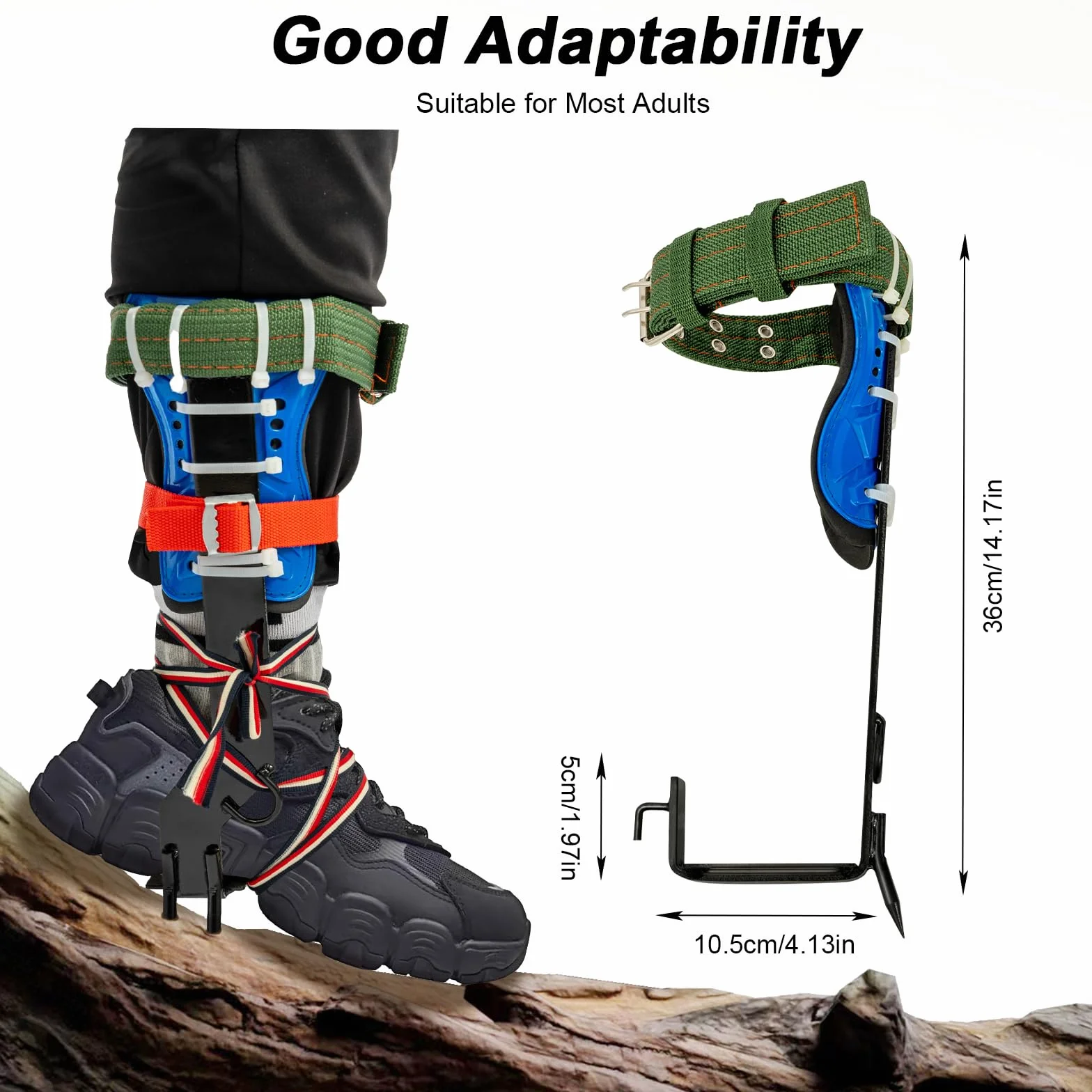 Crampons d'escalade d'arbre avec sangles pied et cheville