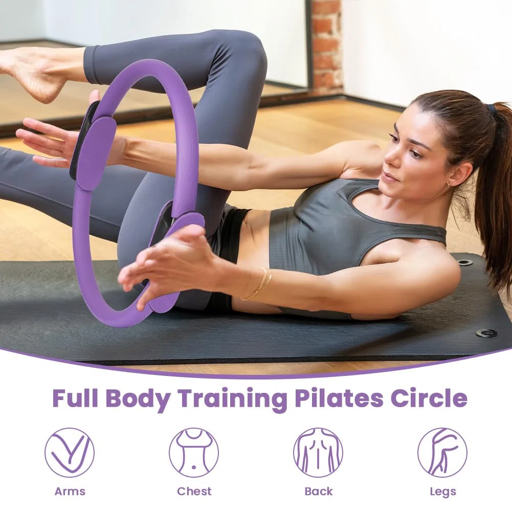 Kit de Pilates, Pilates Accessoires, Anneau de Pilate, Bande de Résistance en Latex, Ballon Yoga, Cercle de Résistance Élastique, Extracteur de Pédale et Extracteur en Forme de 8