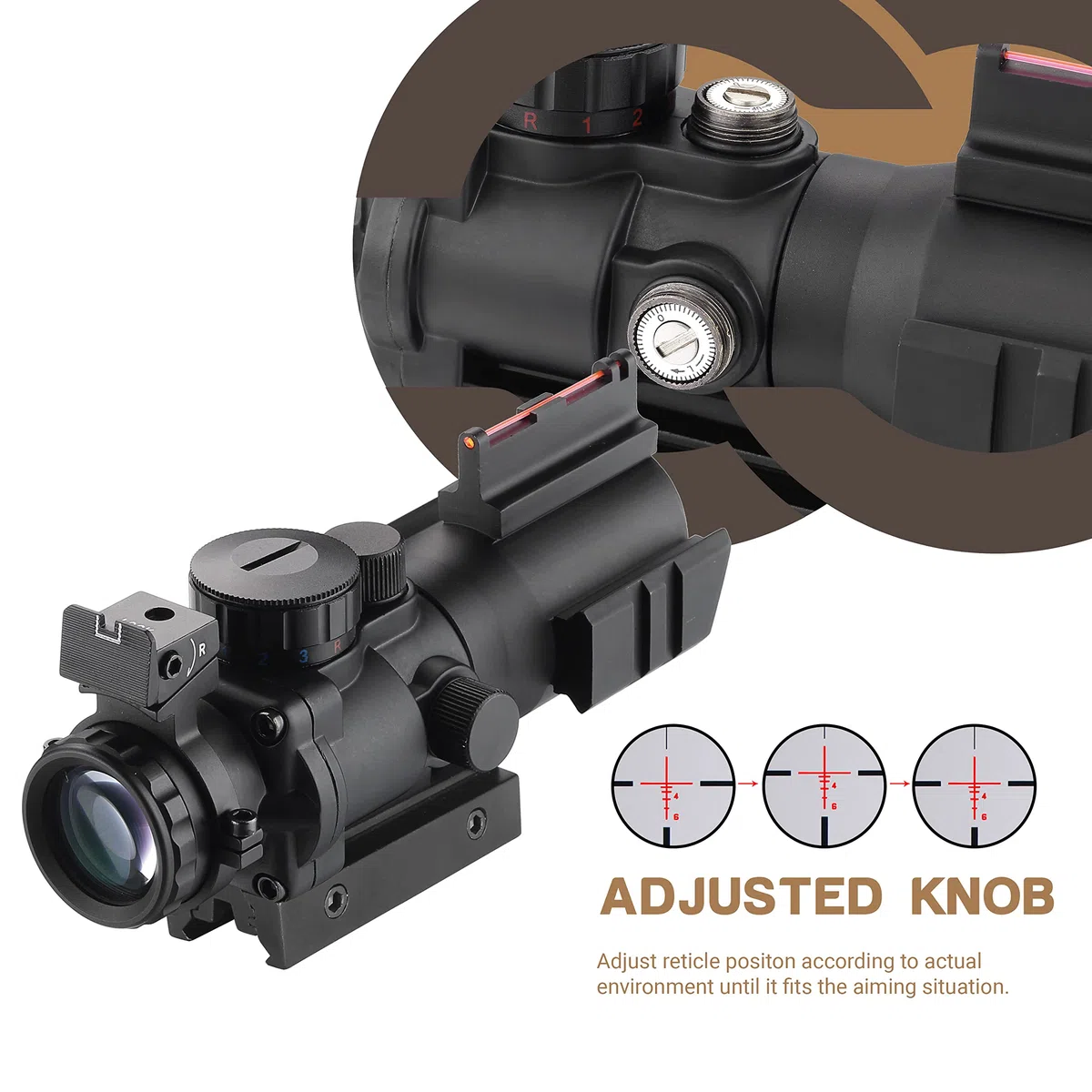 ESSLNB Viseur Point Rouge 4X32 Rouge/Vert/Bleu Point Rouge Chasse avec 11mm/22mm Weaver/Picatinny Montage sur Rail pour la Chasse