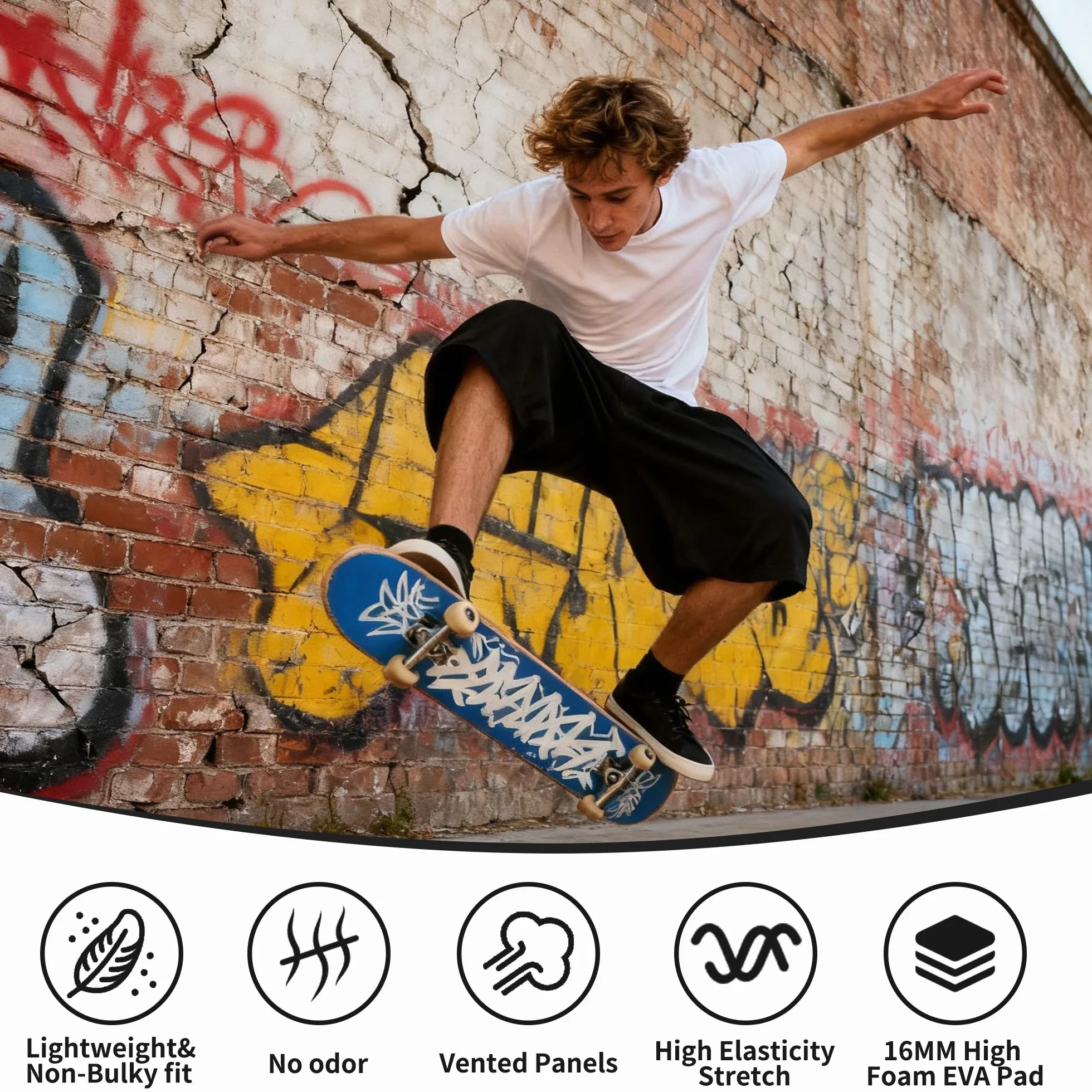 EULANT Short de Protection Rembourré pour Snowboard/Ski/Patinage sur Glace/Ski à roulettes/Vélos/Skate, Protection Hip Pad, Coussinets de Protection 3D pour Hanche / Cul / Coccyx