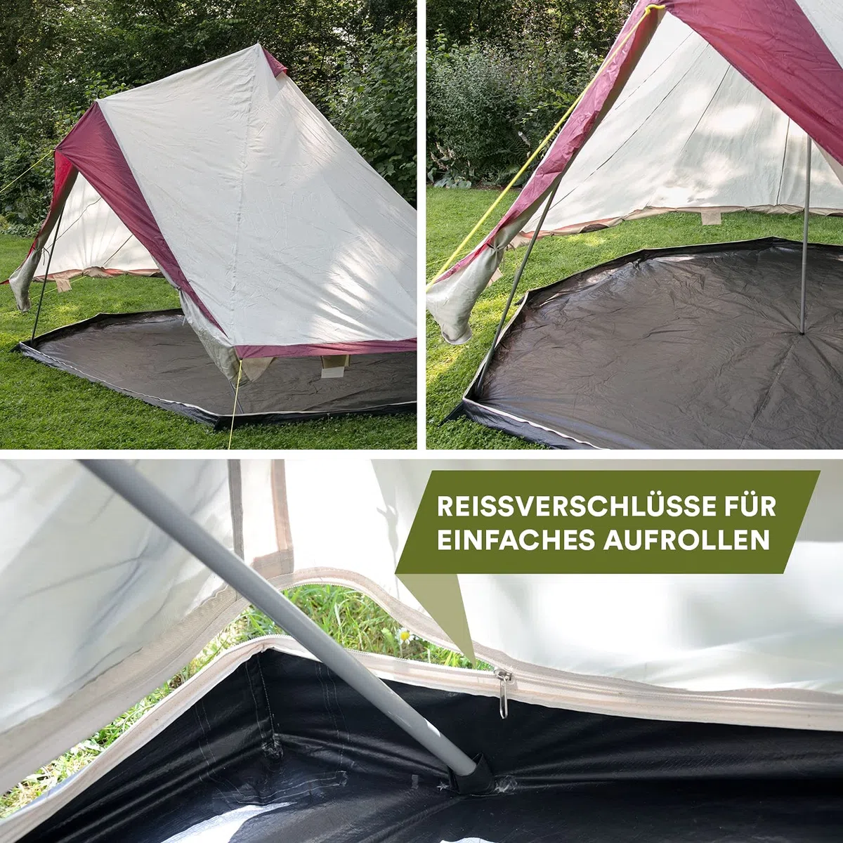 Skandika Comanche Tente Tipi | Tente de Camping 8 Personnes, Sol Cousu, avec/sans système de Fermeture éclair, Hauteur 2,5 m, imperméable | Tente Indienne, Glamping
