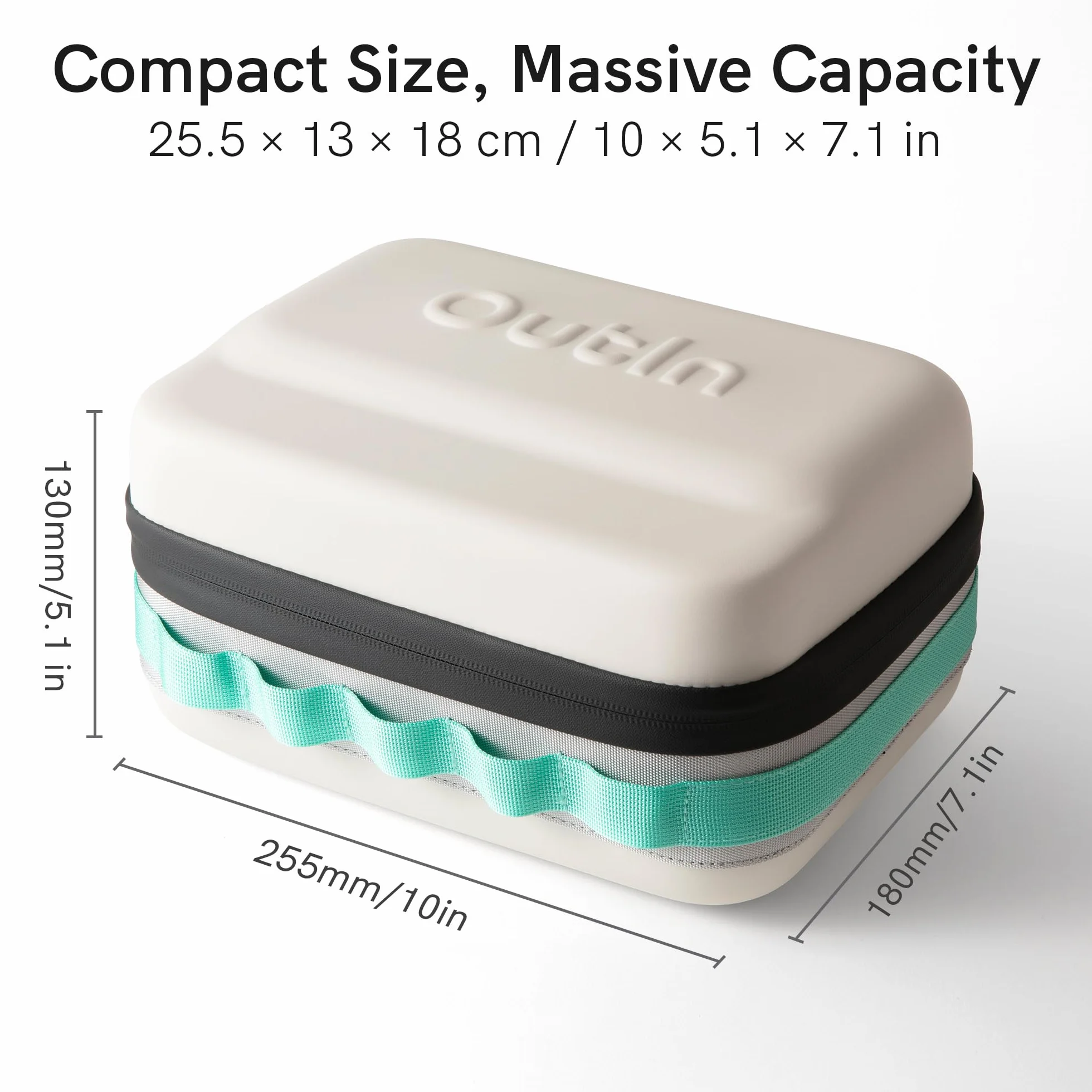 OutIn Étui de Protection EVA Plus, Compatible Double Appareil – Étui Rigide de Voyage, Imperméable & Anti-Saleté, Organiseur Outdoor avec Sangles Internes, pour OutIn Nano, Mino & Fino