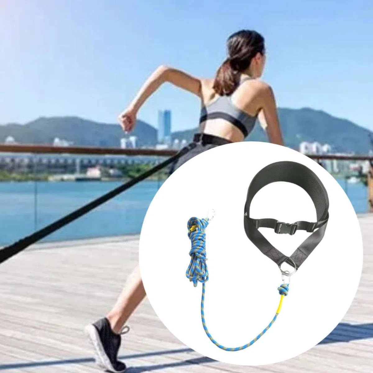 Ceinture pour Tirer Les Traîneaux de Poids des Sangles de Traction Ceinture de Résistance de Fitness D'entraînement Portable Ceinture de Taille D&