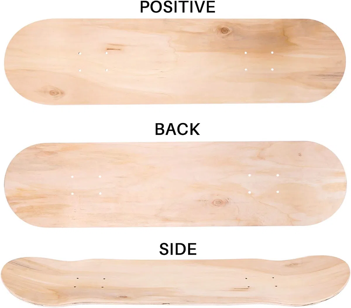 8 8 couches d'érable vierge double concave skateboards naturel planche à roulettes table érable