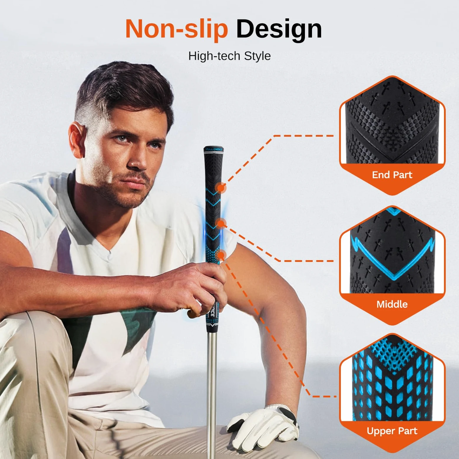 Lot de 13 poignées de golf en caoutchouc, haute traction, antidérapantes, texture avancée, choisissez parmi 13 poignées ou 13 poignées avec kit de regripping, taille standard/moyenne/jumbo