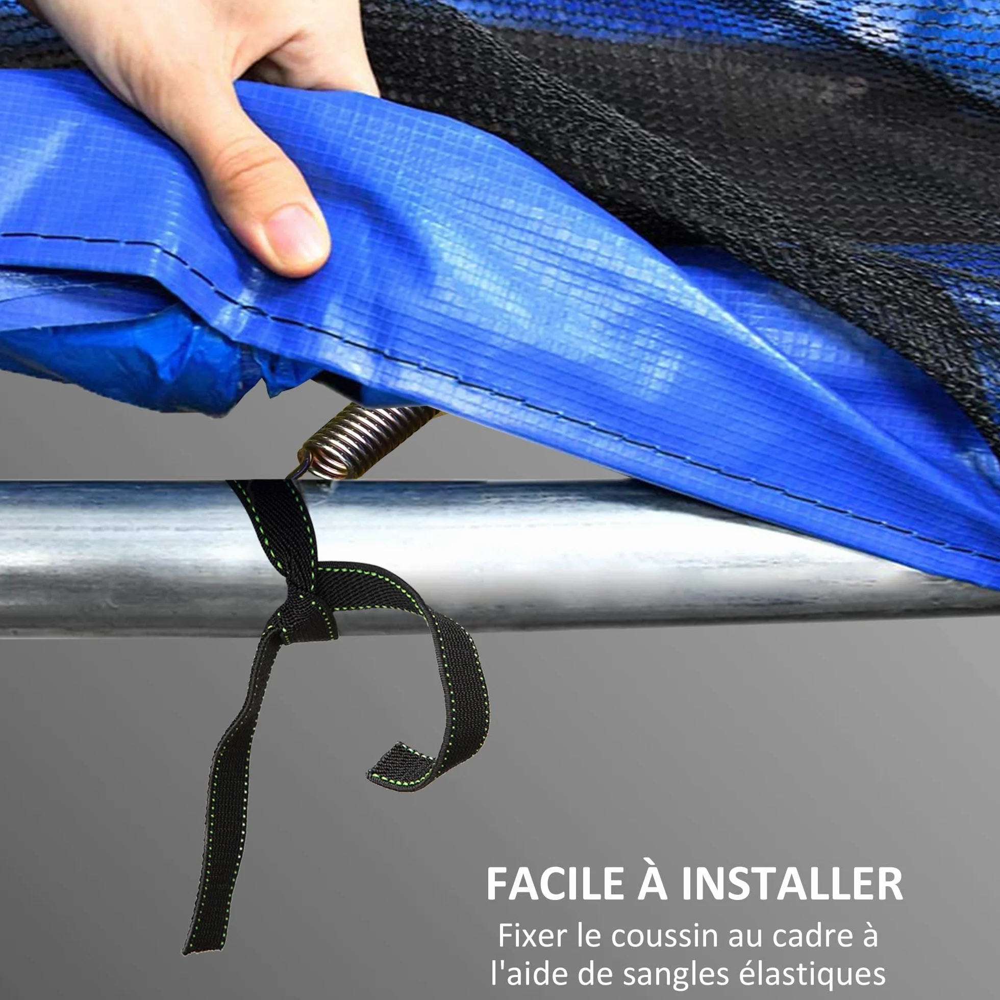 SPORTNOW Bâche de Protection pour Trampoline Ø 244-305 cm Résistant aux UV Anti-déchirure