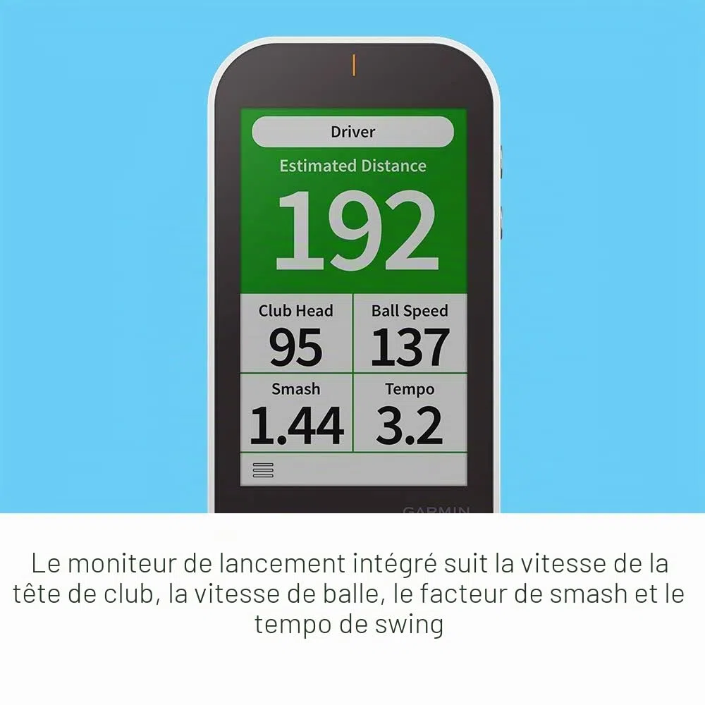 Garmin Approach G80 GPS de Golf Portable Tout-en-Un avec Moniteur de Lancement intégré, écran Tactile 3,5", Noir/Blanc