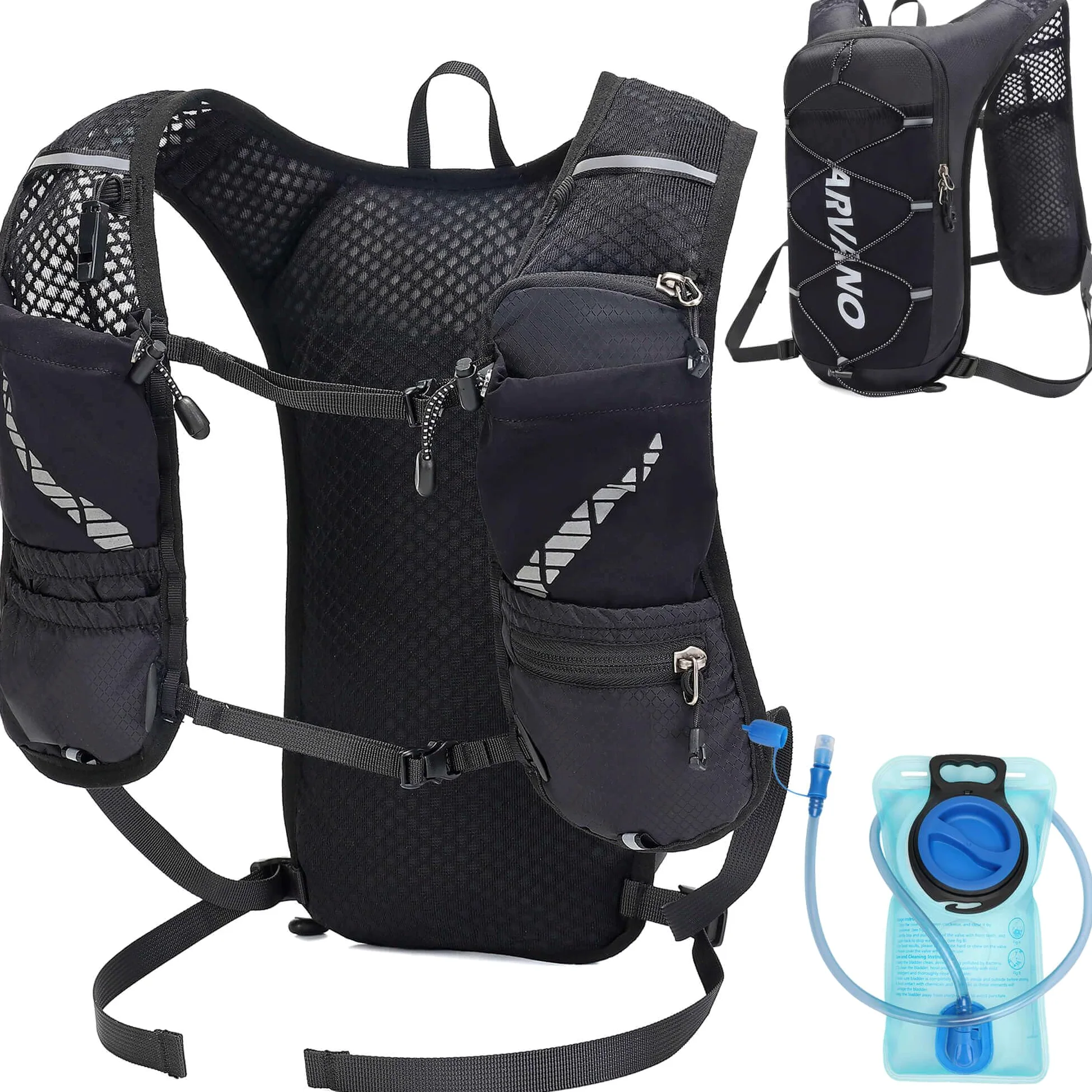 Sac à Dos Gilet de Hydratation pour Course à Pied avec Poche à Eau 1,5L, Léger Respirant 5L Sac Hydratation Running, Trail, Vélo, Randonnée pour Femmes et Hommes