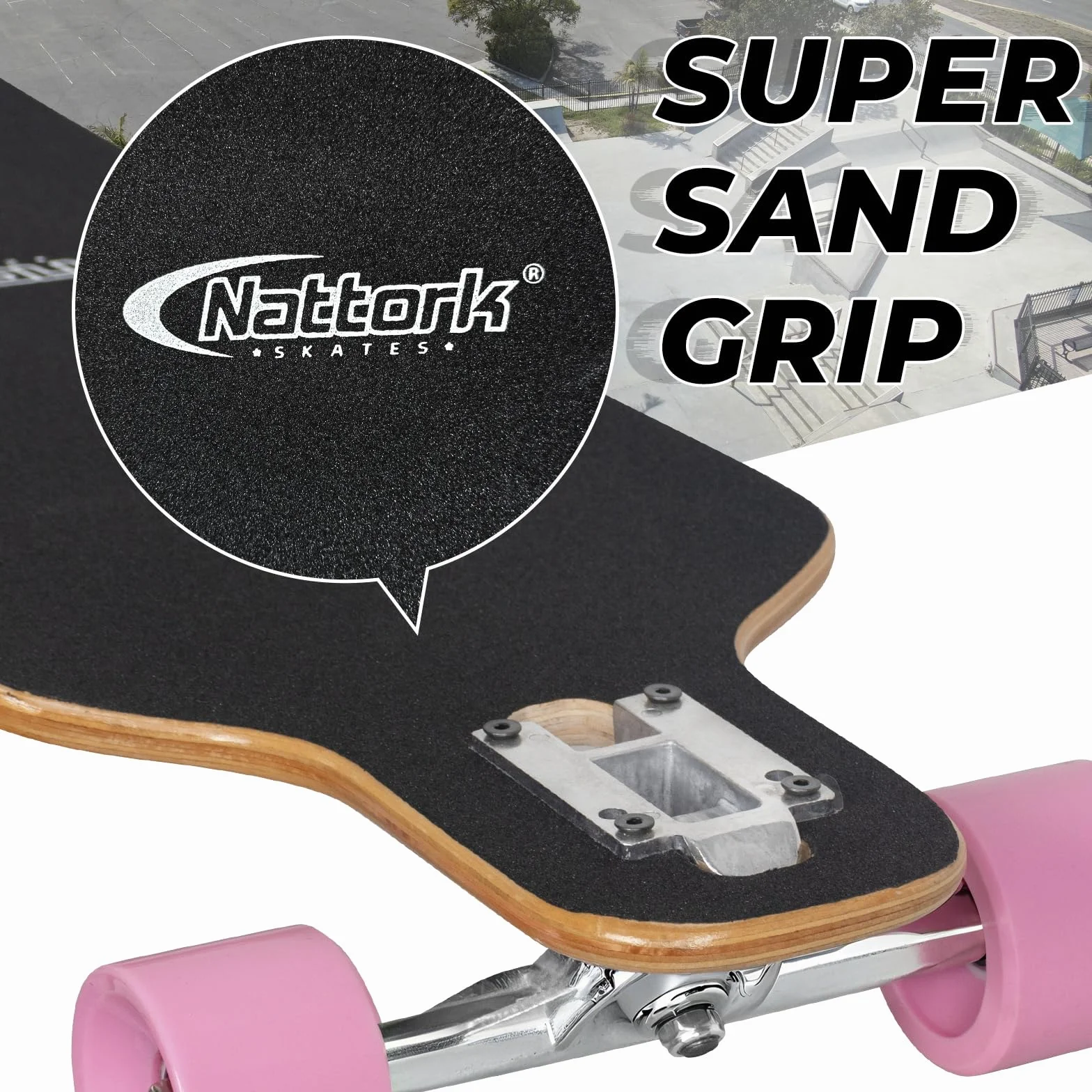 Nattork Cruiser Longboard Skateboard complet en bambou et érable dur canadien