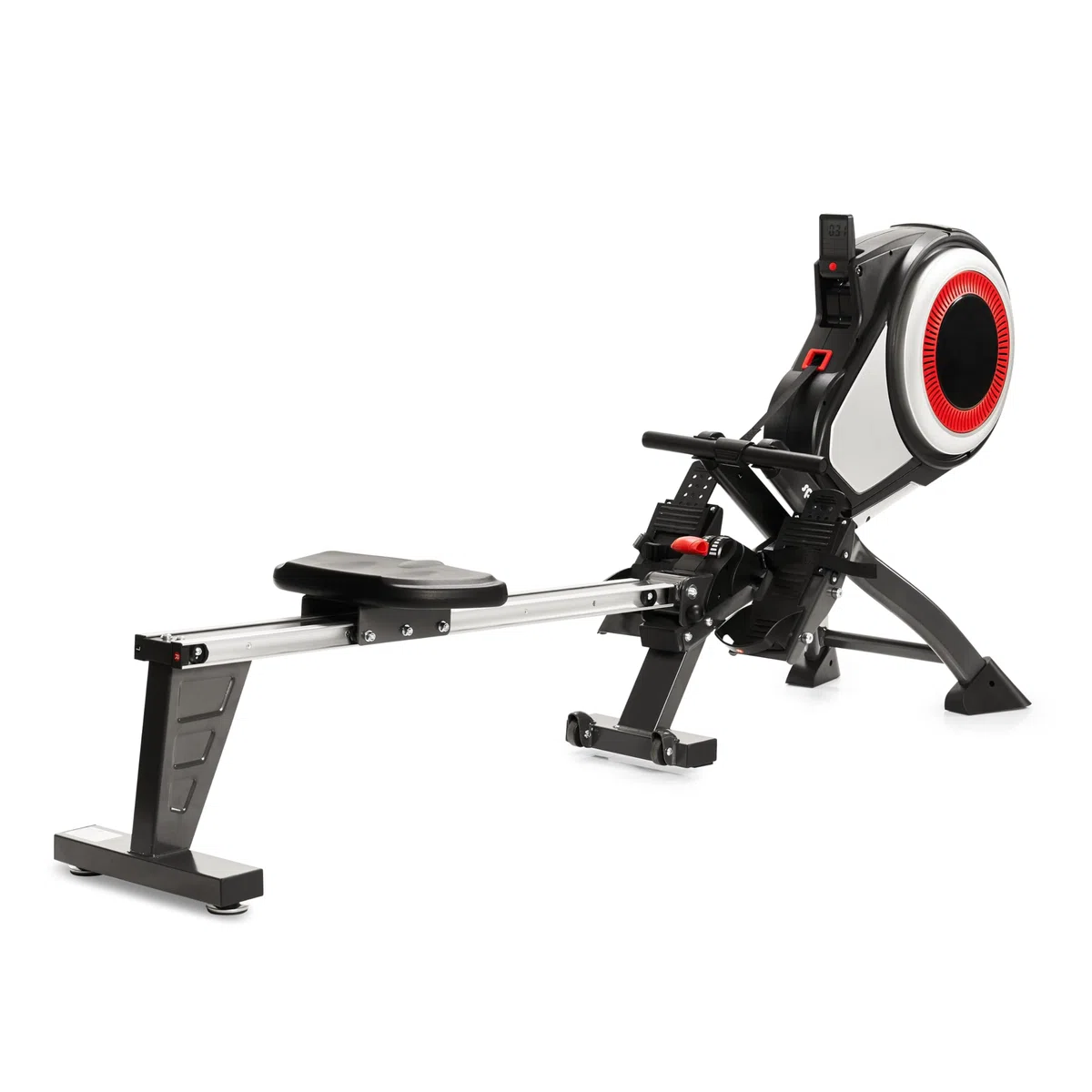 SportPlus Rameur pour la Maison avec résistance à l'air (8 Niveaux), Disponible avec compatibilité App, Silent et Fluid, Poids de l'utilisateur jusqu'à 150 kg