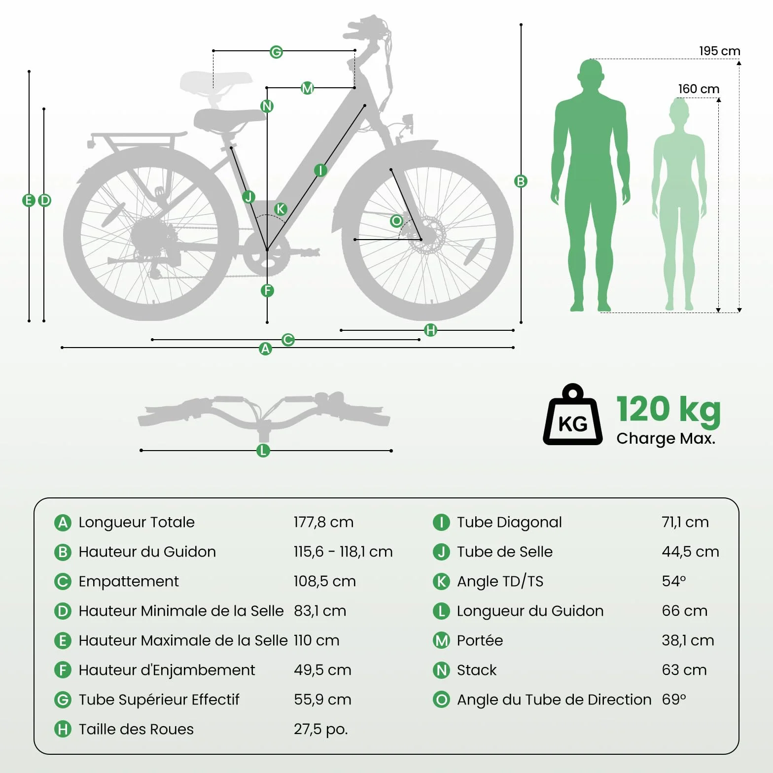 Vélo Électrique 27,5", Moteur 250W, Batterie 561.6WH Amovible, Autonomie Jusqu’à 100 km, 7 Vitesses, Écran LCD, 25 km/h, Charge Max 120 kg, Modèle Mixte E-Bike