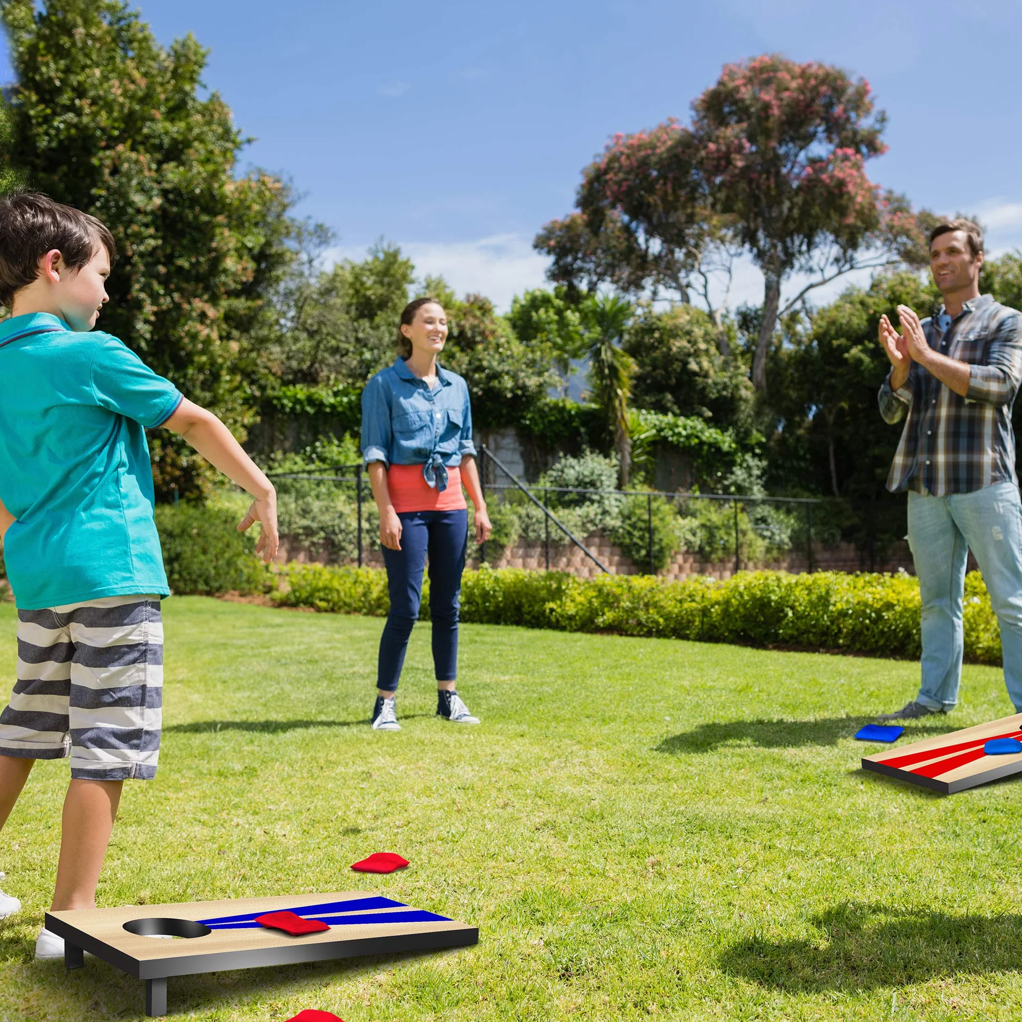 GoSports Jeu Cornhole Portable 61 x 30,5 cm avec 6 Sacs