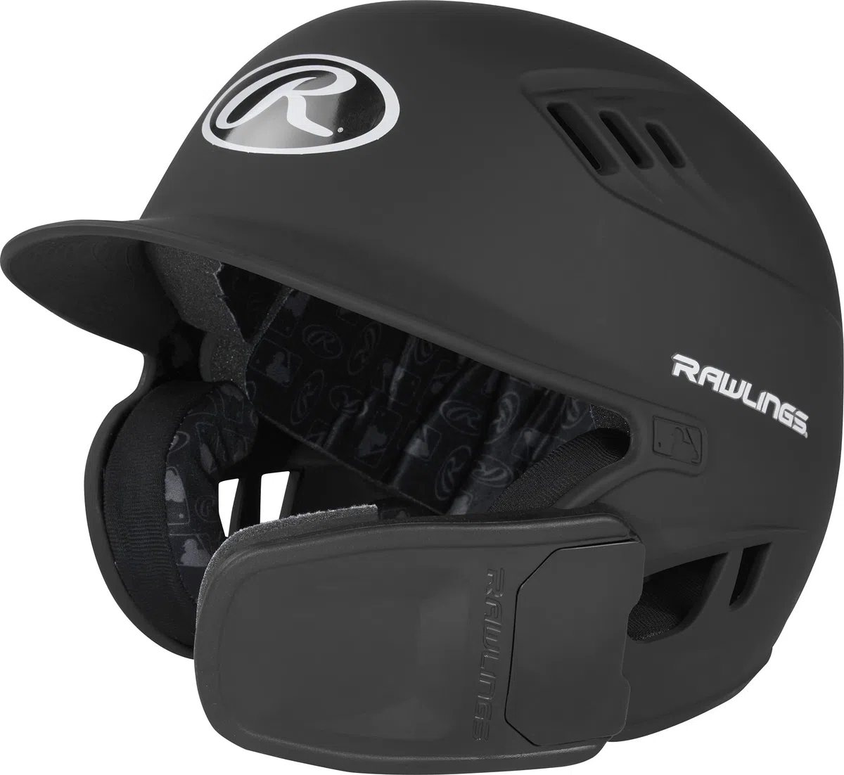 Rawlings 2022 R16 Reverse 1-Tone Baseball Batting Helmet, Senior, Matte Black