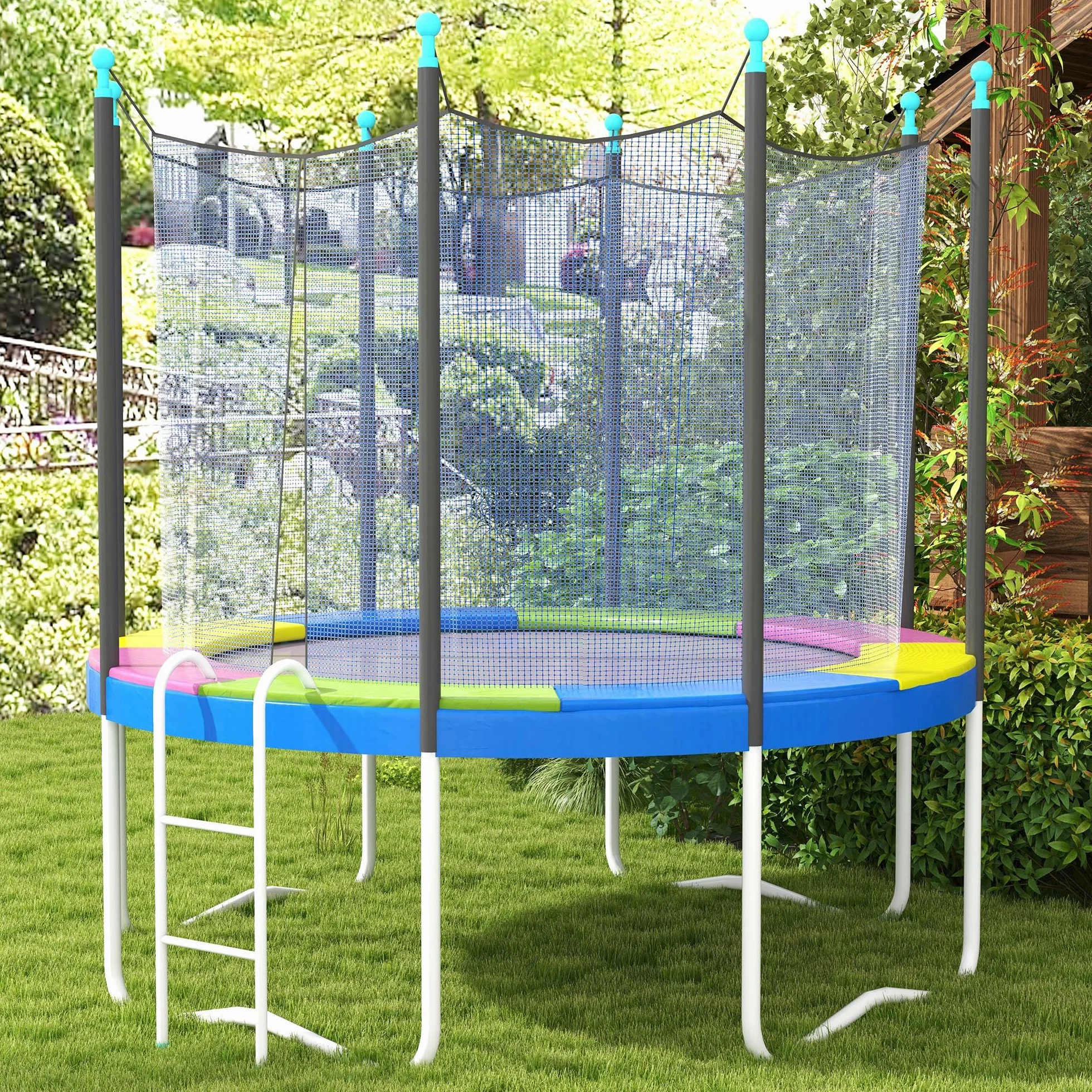 SPORTNOW Bâche de Protection pour Trampoline Ø 244-305 cm Résistant aux UV Anti-déchirure