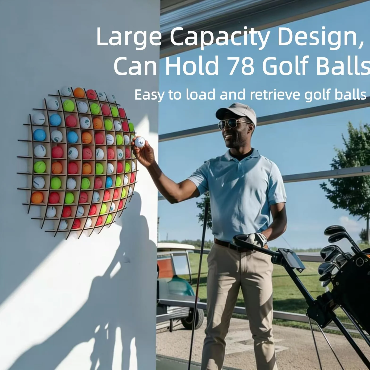 Présentoir pour balles de Golf en Forme de Balle, Peut contenir jusqu'à 78 balles de Golf, idéal pour Les collectionneurs