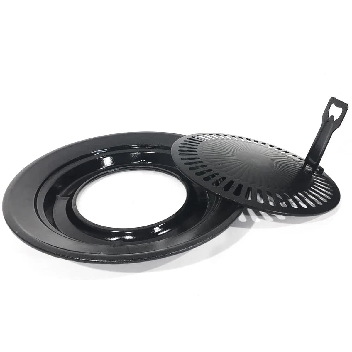 KEMPER - Barbecue Grill 2 en 1 Réchaud gaz piézo 2200 W + Plaque Grill + 8 Cartouches gaz Butane Camping