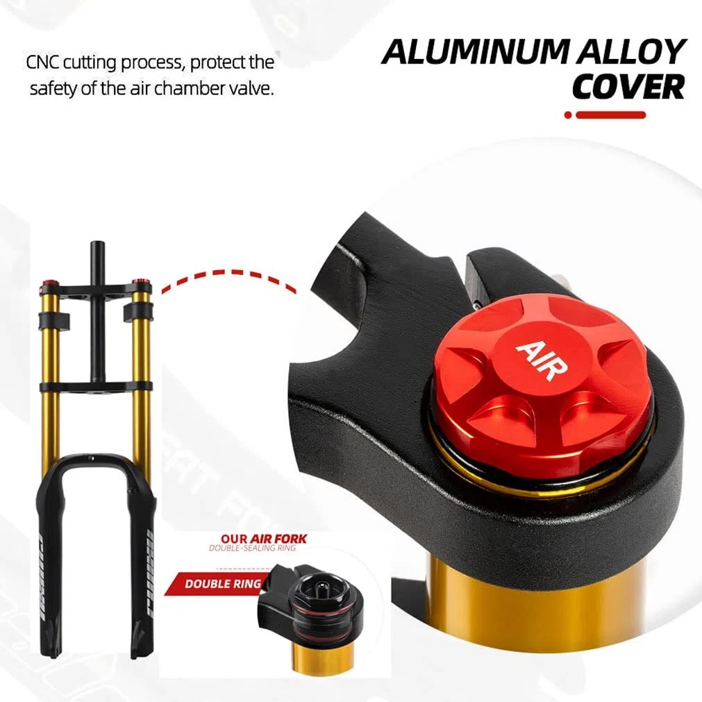Fourche de 50,8 cm, frein à disque de 140 mm, fourche à suspension pneumatique pour VTT, réglage du rebond DH, fourche avant de vélo électrique, 9 x 135 mm