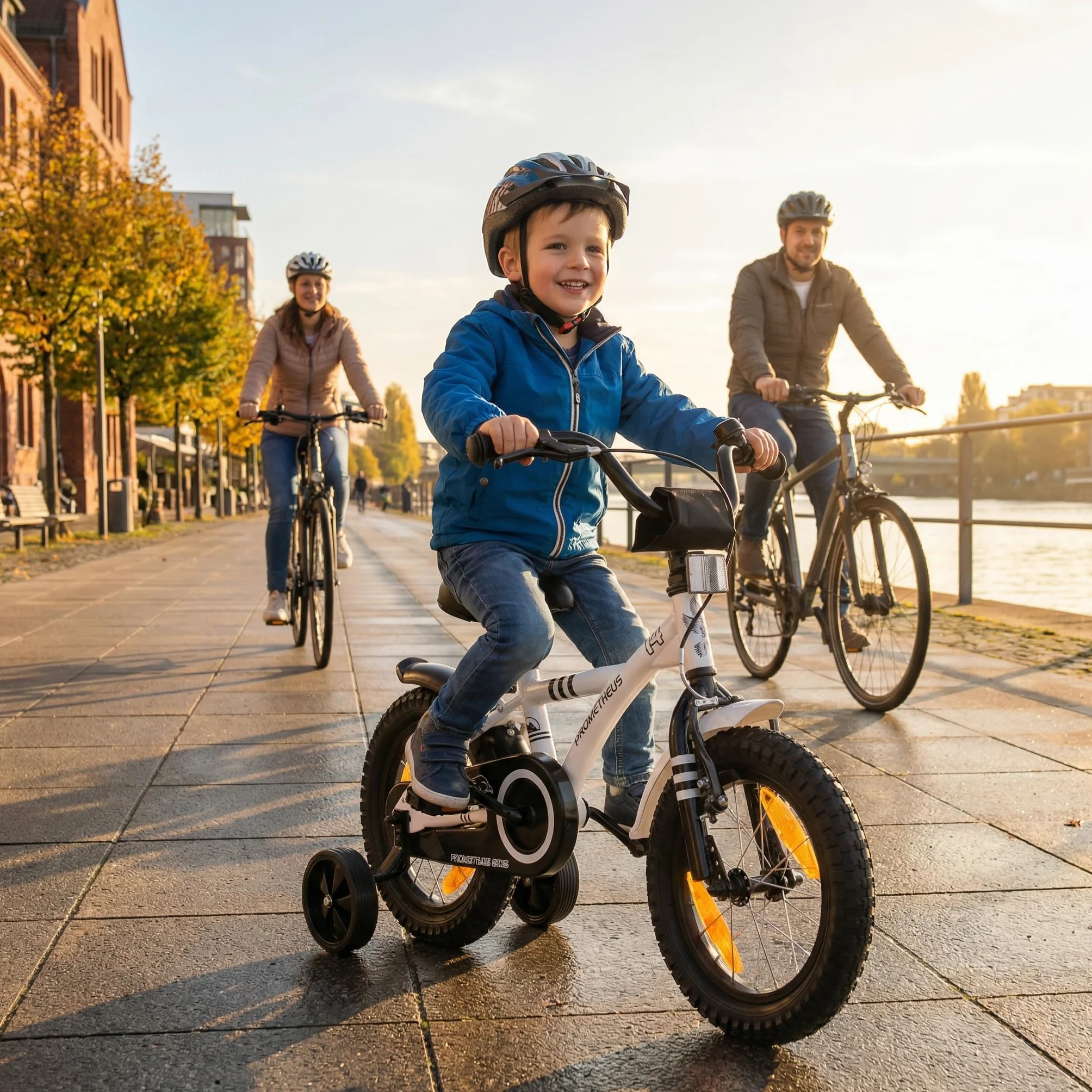 PROMETHEUS BICYCLES Velo Enfant 4 Ans - vélo Fille 14 Pouces a Roulette pour 3 a 5 Ans - Petite Princesse en Blanc