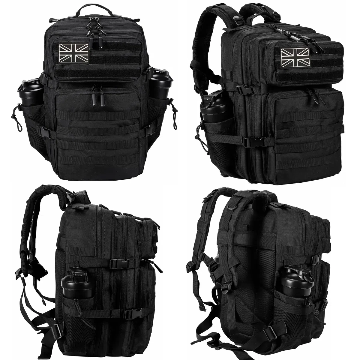 LHI Sac à dos tactique militaire pour homme et femme 45 l Grand sac à dos imperméable pour l'école, la randonnée, le trekking, la chasse
