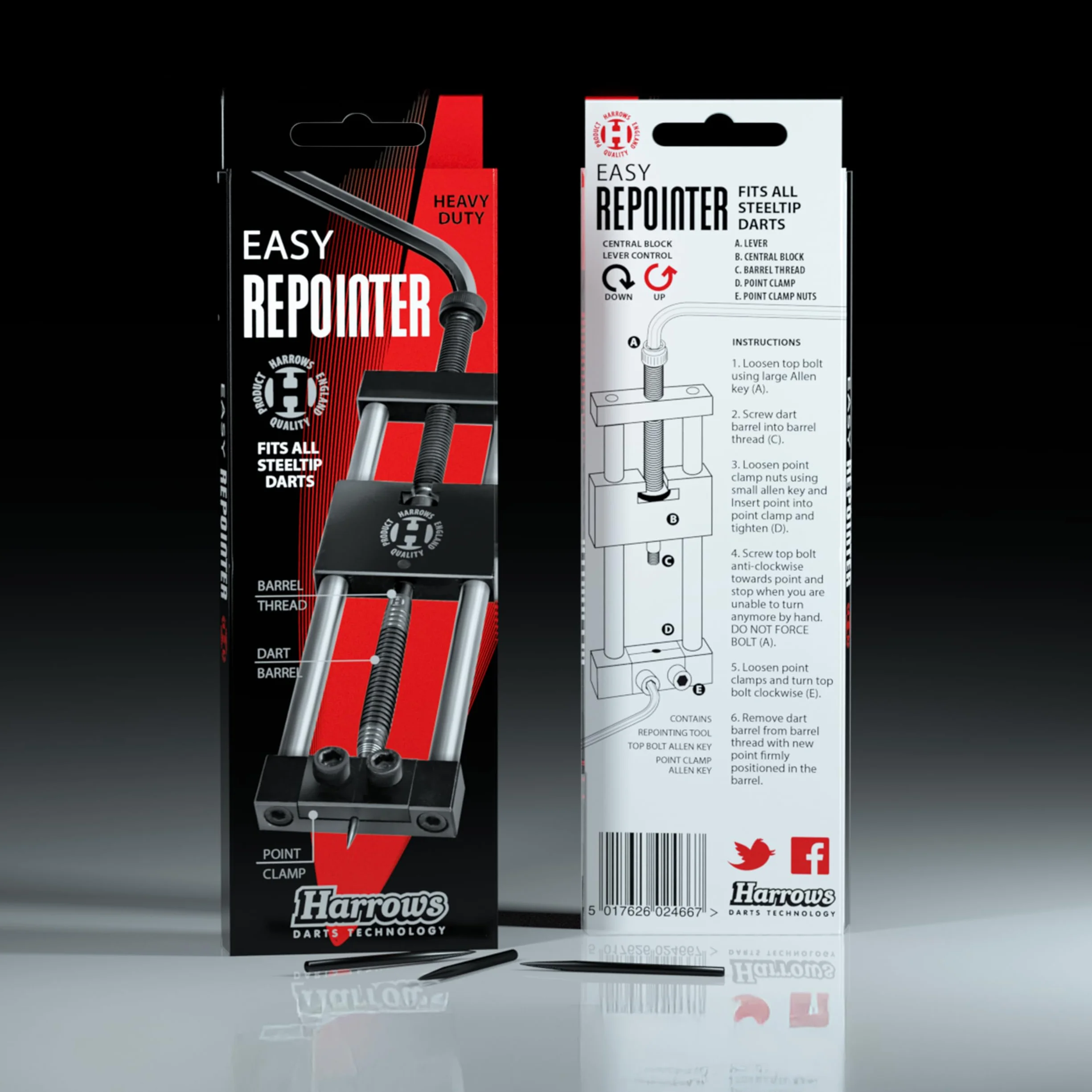 Harrows outil de repointage pour fl?chettes - repointeur portable pour remplacer les pointes de fl?chettes