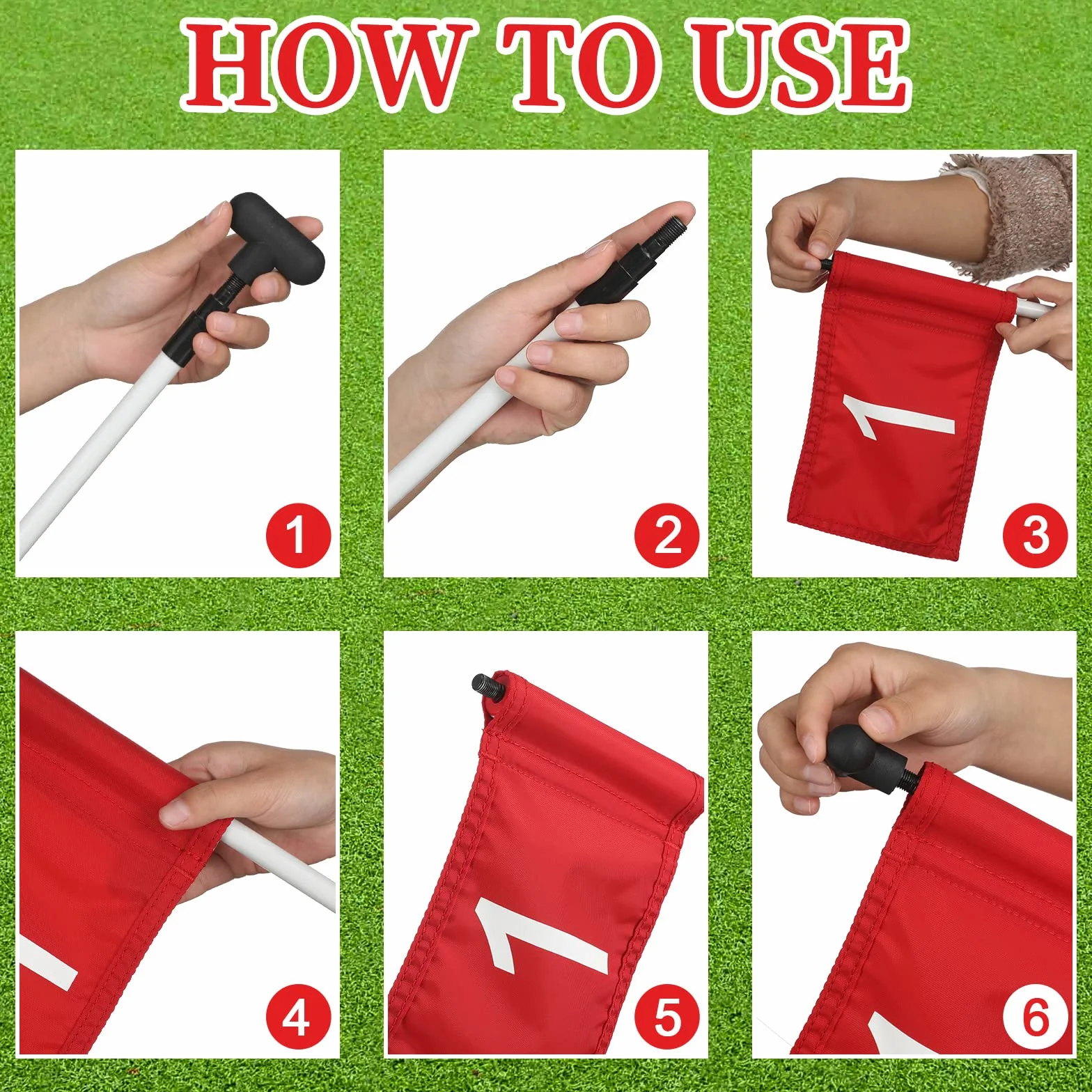 Riakrum 9 Pcs Mini Golf Flags for Yard 8.9 x 5.7 inch 1-9 Nylon Golf Pin Flags for Putting Green with Tube Inserted Numbered Yard Indoor Outdoor Hole Backyard Garden Practice