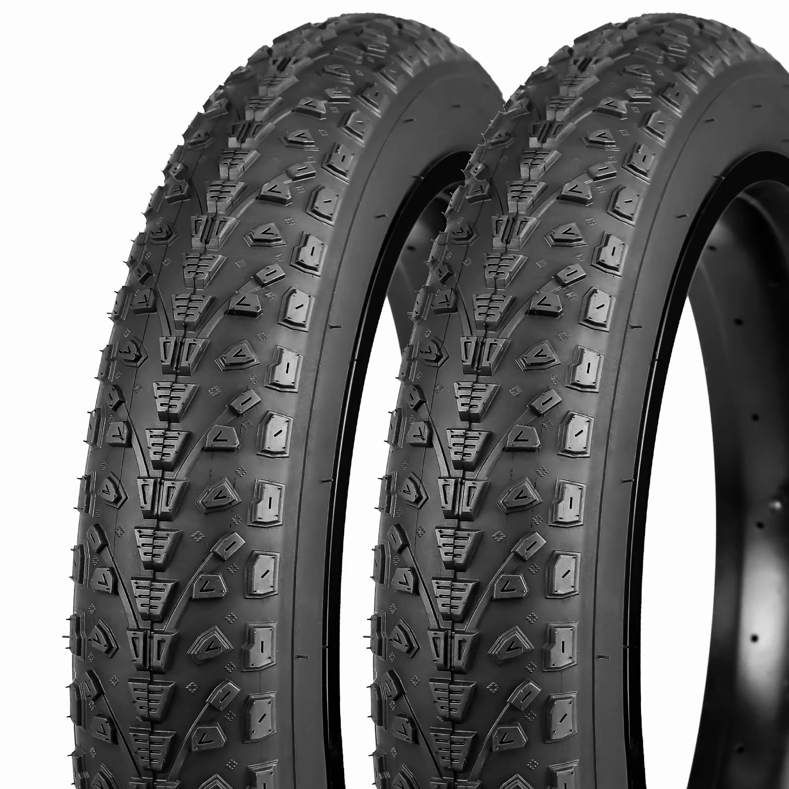 Pneu de vélo 20 x 3,0" Fat E-Bike – Tires 75-406 avec profil antidérapant pour vélos électriques (2 pneus noirs (pneus sans chambre à air uniquement), 20 x 3,0 pouces