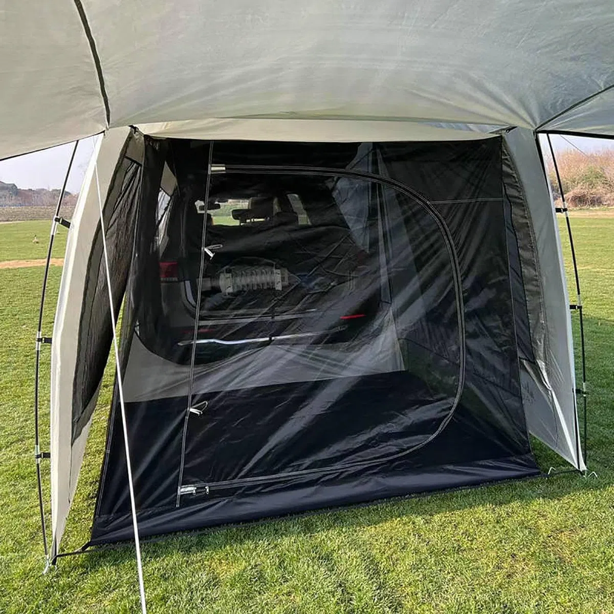 Voiture Tente Hayon Voiture Soleil pour Auvent Voiture, Tente De Camping pour SUV Espace D'ombrage pour 5 À 6 Personnes, Léger Et Compact avec Sac De Rangement