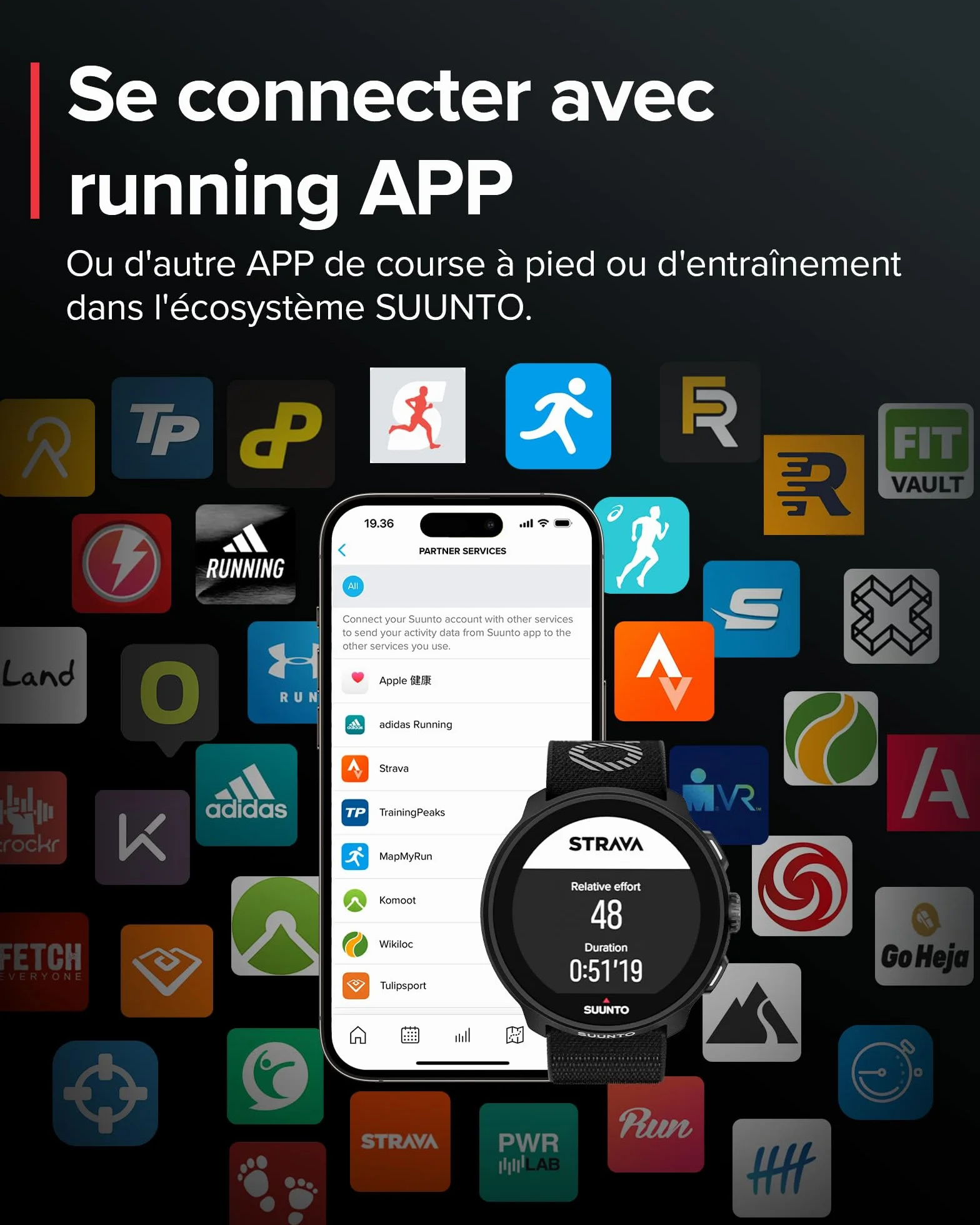 SUUNTO Run Montre de Running Femme Homme, 1,32" Écran Tactile AMOLED, Multisports, Tracker d'Activités, GPS Bi-Band, Suivi Fréquence Cardiaque/Sommeil, Course à Pied, 12 Jours d'Autonomie, Musique