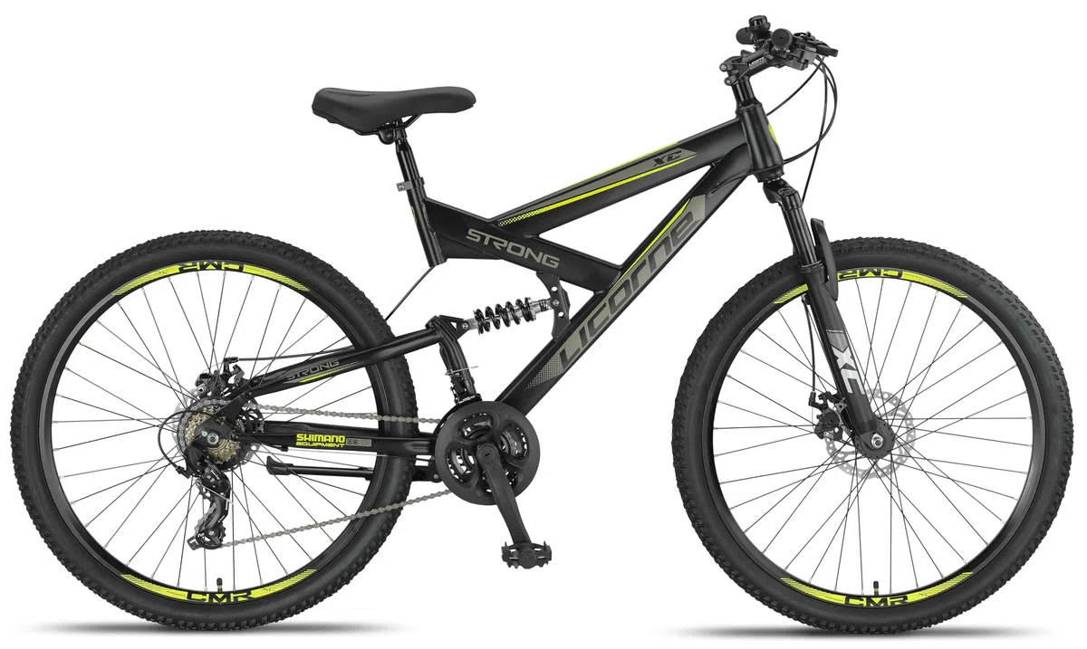 Licorne Bike Strong 2D Vélo Tout Terrain de qualité supérieure 27,5" pour garçon Fille Femme et Homme avec Frein à Disque Avant et arrière 21 Vitesses dérailleur Suspension complète