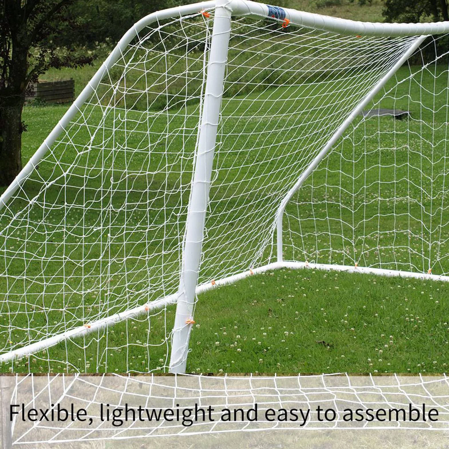 Luqeeg 2 Pièces 3x2m Filet de But de Football, Filet D'entraînement de Football en Fibre Polypropylène Filet de Remplacement pour But de Football pour Adultes et Enfants