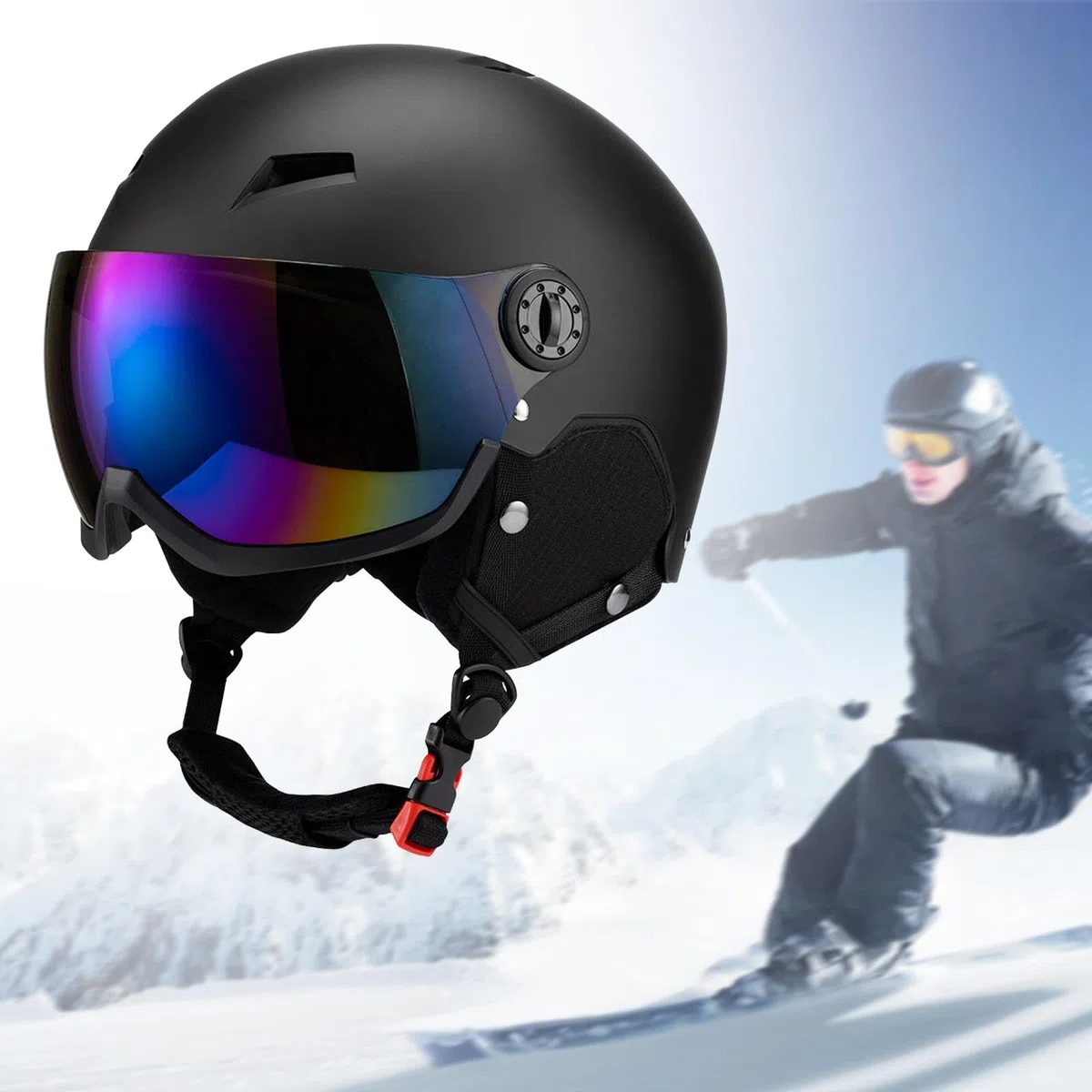 Harilla Casque de Skateboard, Casque de Snowboard avec Lunettes de Ski, Casque de Ski, Casque de Neige pour Sports d'hiver, Hommes et Femmes