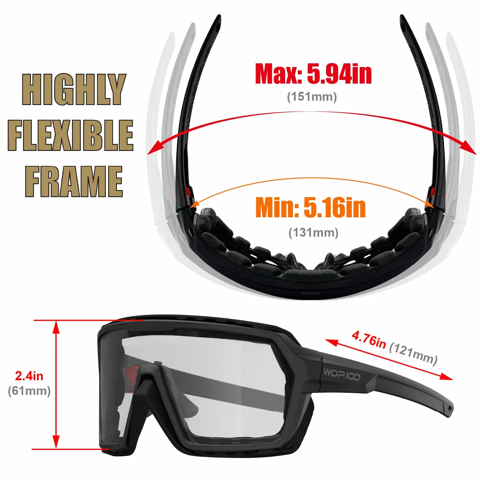 Lunettes de Moto Antibuée Verres Clairs Protection UV Coupe Vent Spoggles avec Mousse Amovible et Sangle Amovible pour Moto Scooter UTV
