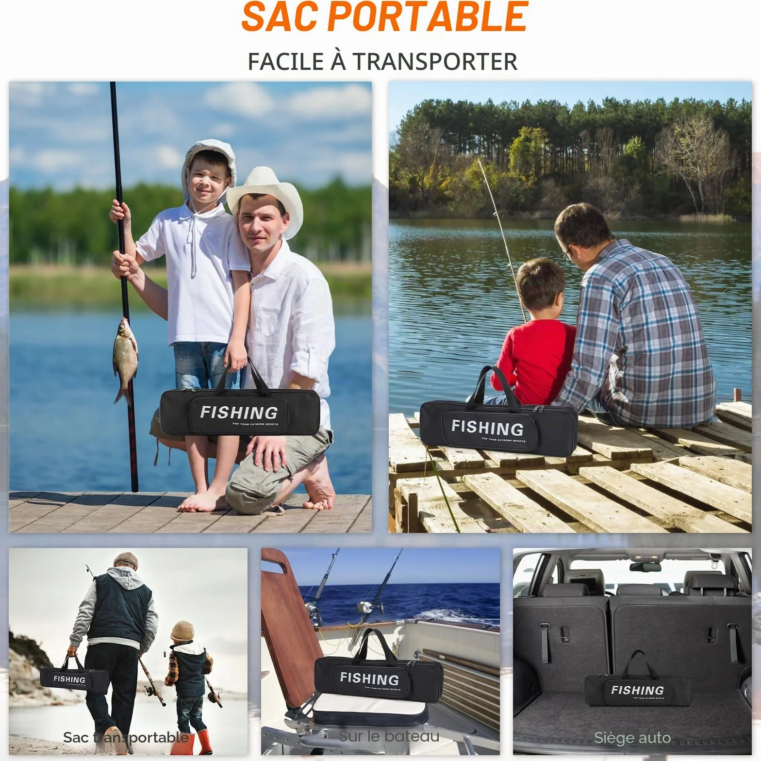 Ensemble Canne à Pêche Télescopique et Moulinet en Métal de 1,8m avec Accessoires Leurres de Pêche et Moulinet, Sac de Transport pour Poisson en Eau Douce ou Eau Salée