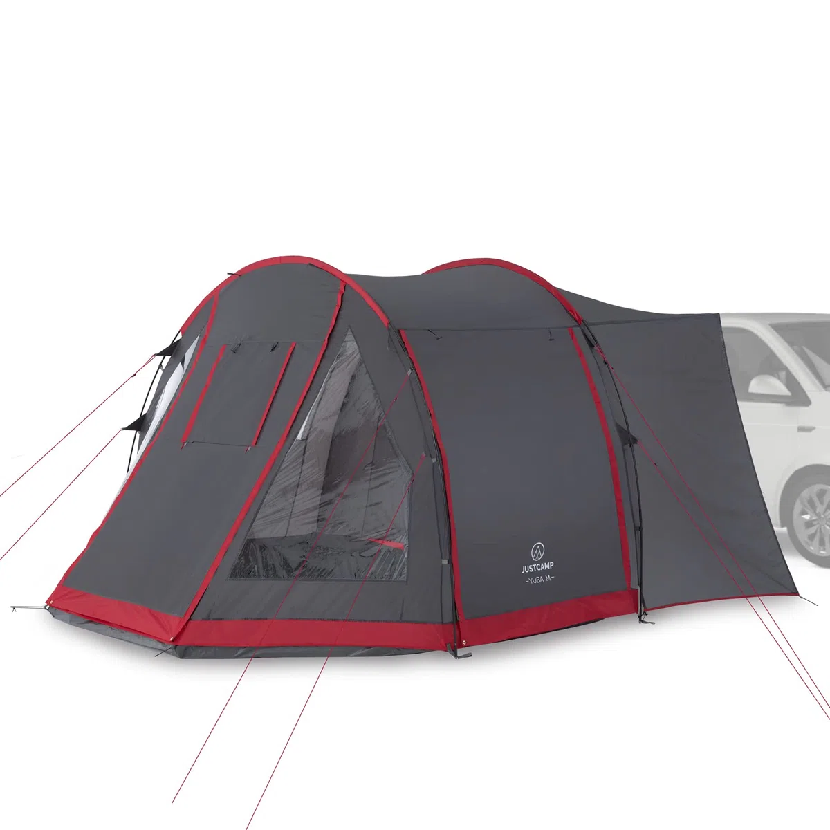JUSTCAMP Yuba Auvent pour Bus avec Hauteur Debout, Tente Tunnel pour Bus, auvent adapté au Bus, au Van, au Camping-Car ; Tente familiale 4, 5 Personnes