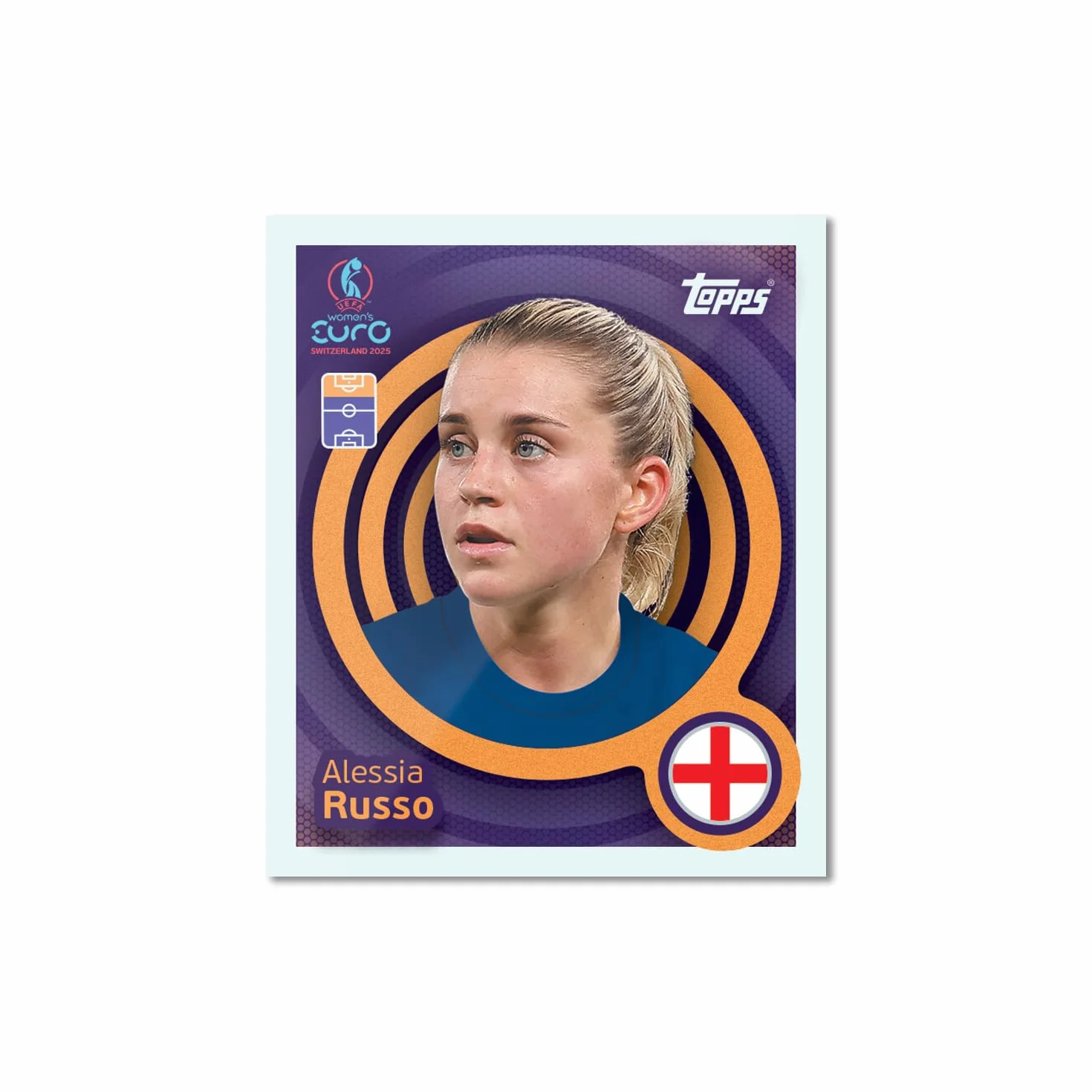 Topps Official Women's Euros 2025 Collection d'autocollants Boîte complète 50 paquets d'autocollants pour femme par boîte (300 autocollants).