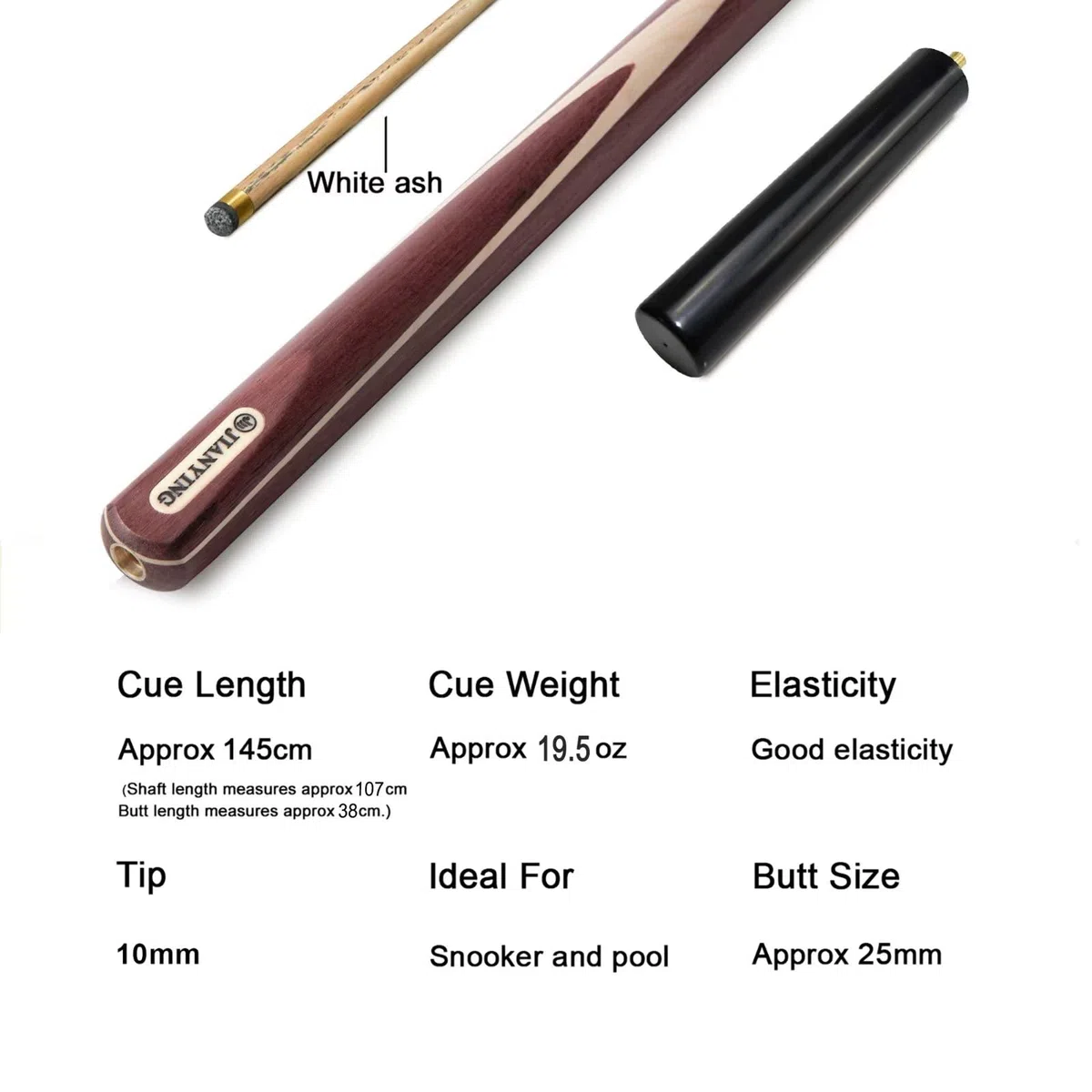 AONETIGER Queue de Billard 3 Pièces 145 cm Embout 10mm Professionnel Snooker Cue avec Extensions et 3/4 Tube/Étui Rigide Choisir