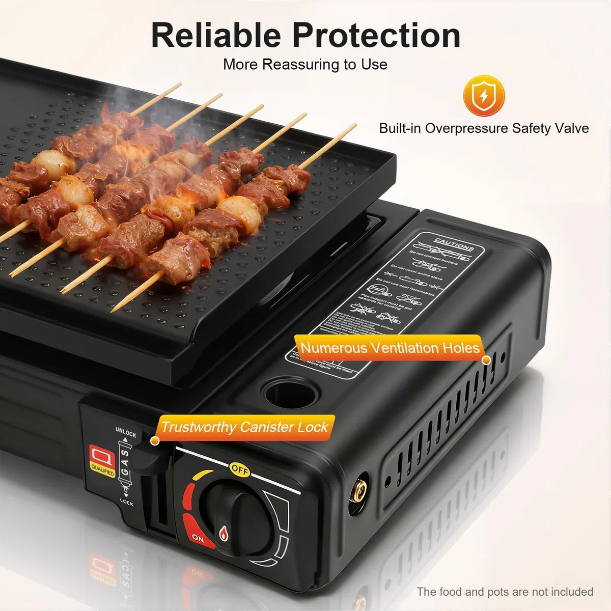 Réchaud de camping avec plaque de cuisson et valise, Réchaud à gaz à 2 feux Cuisine Portable 2X Brûleurs En aluminium Pour pique-nique en plein air