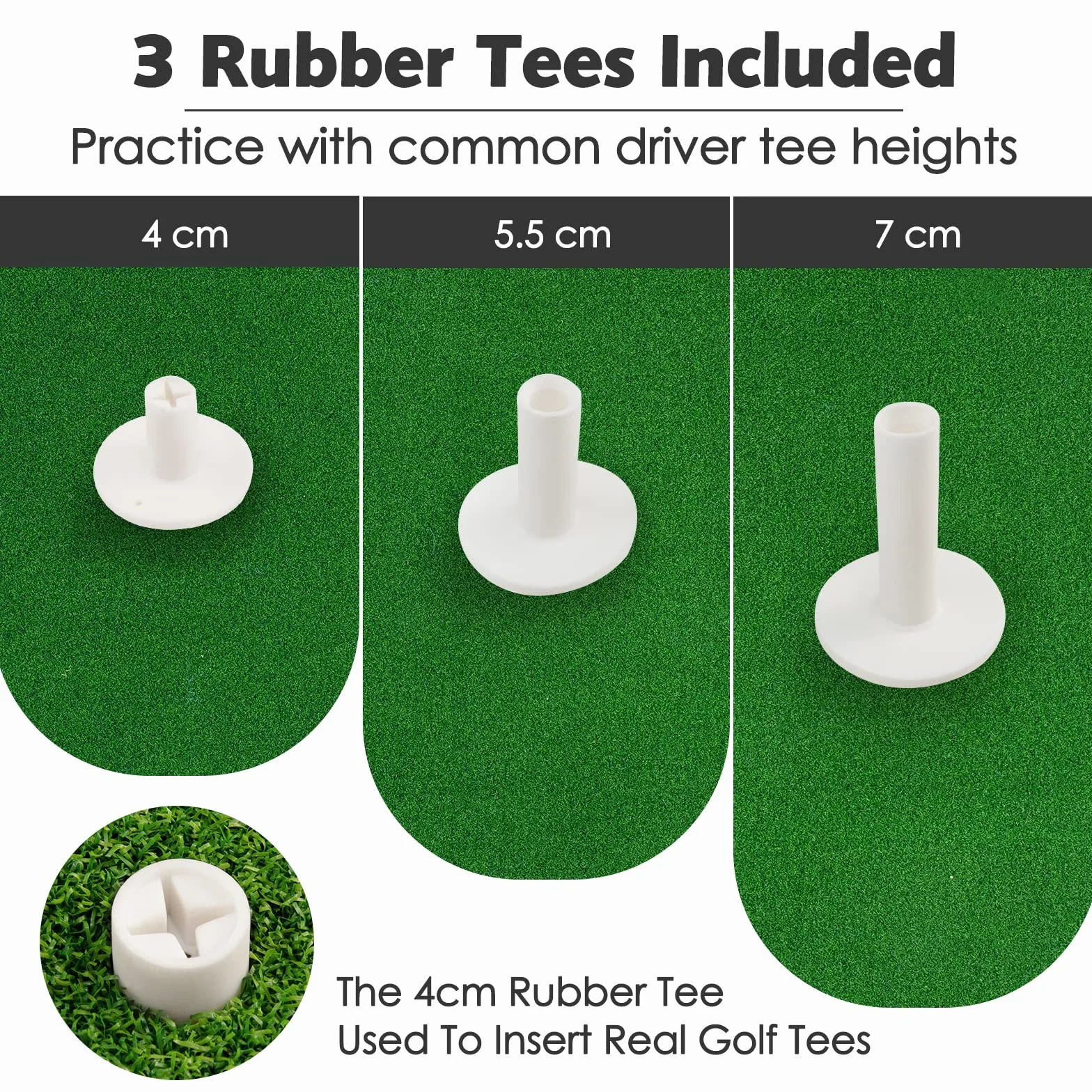 LIFEZEAL Tapis de Golf 1,5 x 1 m, Tapis d'Entraînement de Golf, Tapis de Frappe de Golf Pratique Pliable avec Gazon Synthétique et 2 Tees idéal pour Intérieur et Extérieur