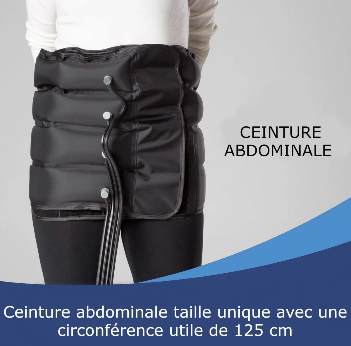 Dinamicamed PRO 4.0 Classic Ceinture Abdominale compatible avec les appareils de pressothérapie Dinamicamed avec 4 chambres à air
