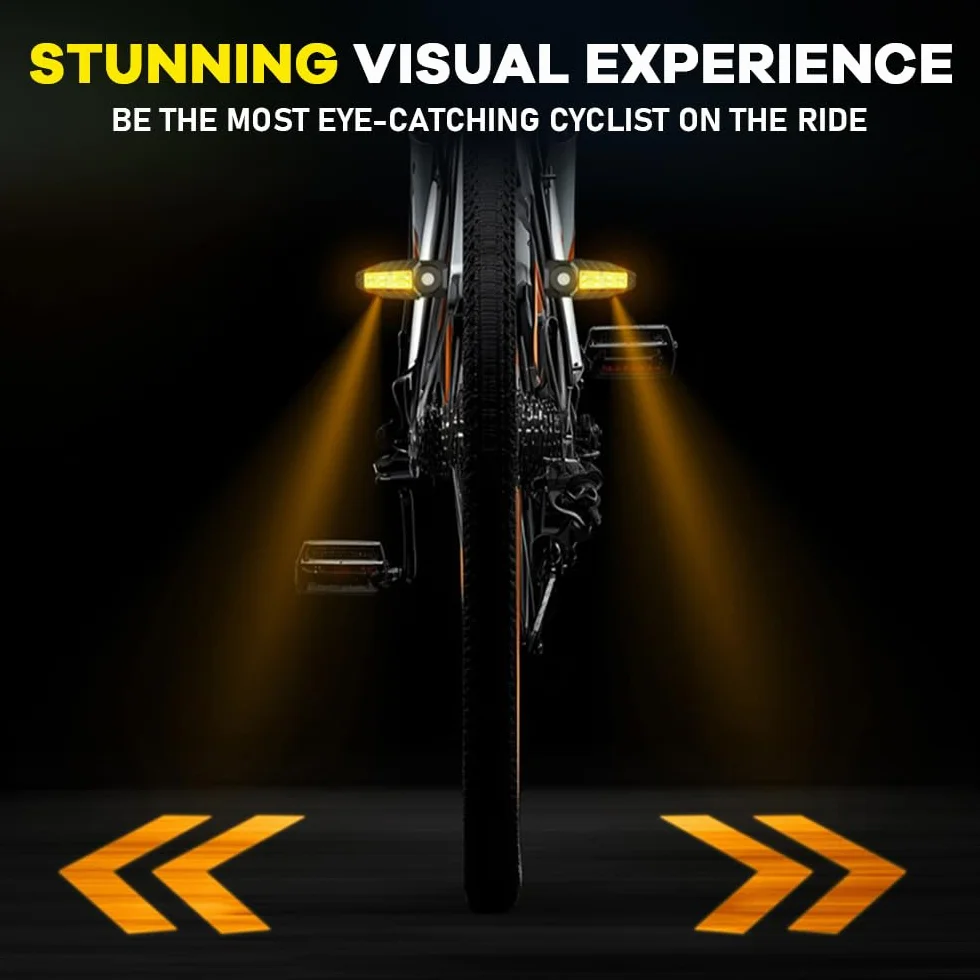 Feu Arriere Velo avec Clignotant Ultra-Lumineux à Projection, 5 Modes-Alarme sans Fil à Corne Clignotant Vélo 30 LED IPX4 Imperméable Rechargeable par USB Lumiere Velo Avant et Arriere