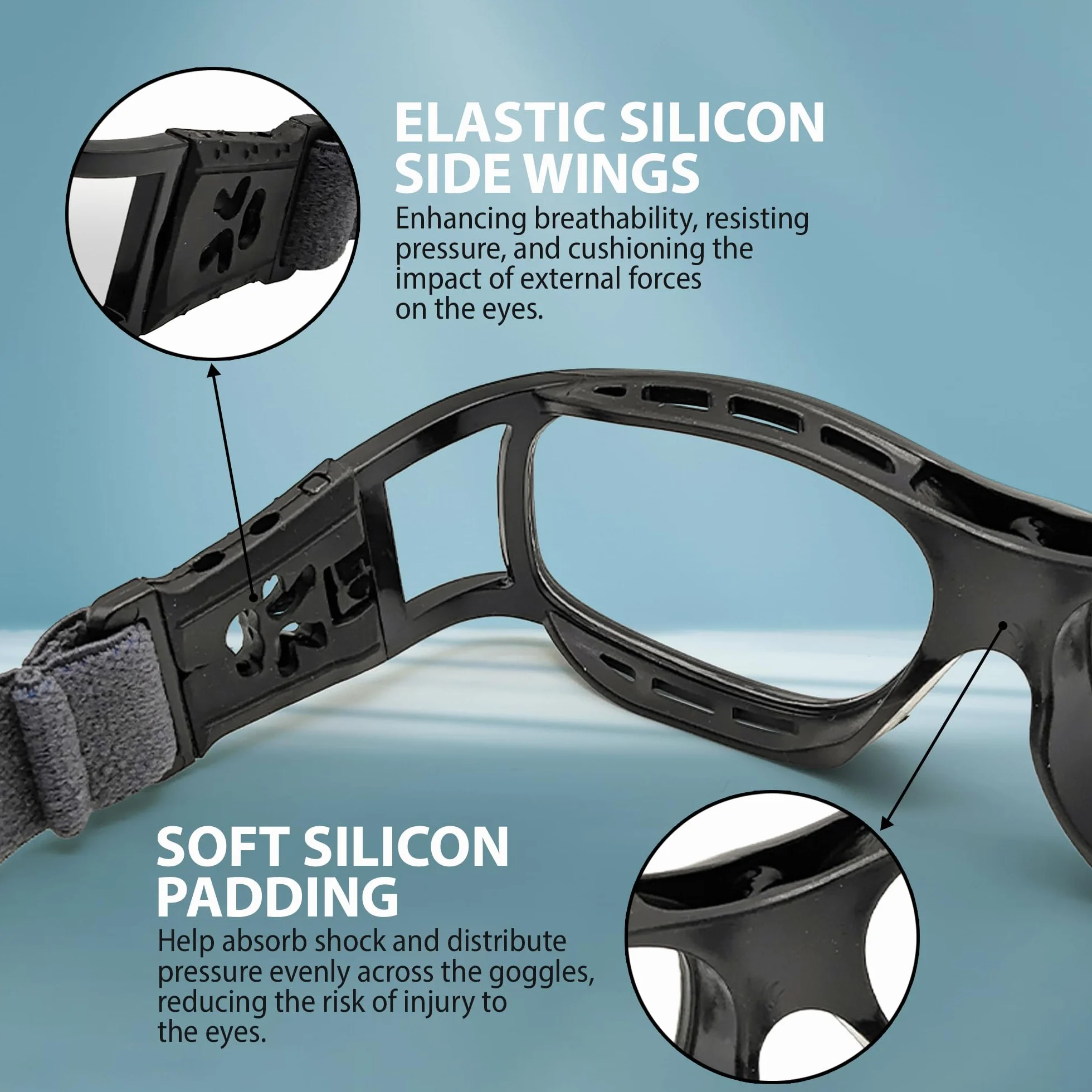 Lunettes de sécurité anti-buée Blue Cut pour sports de plein air