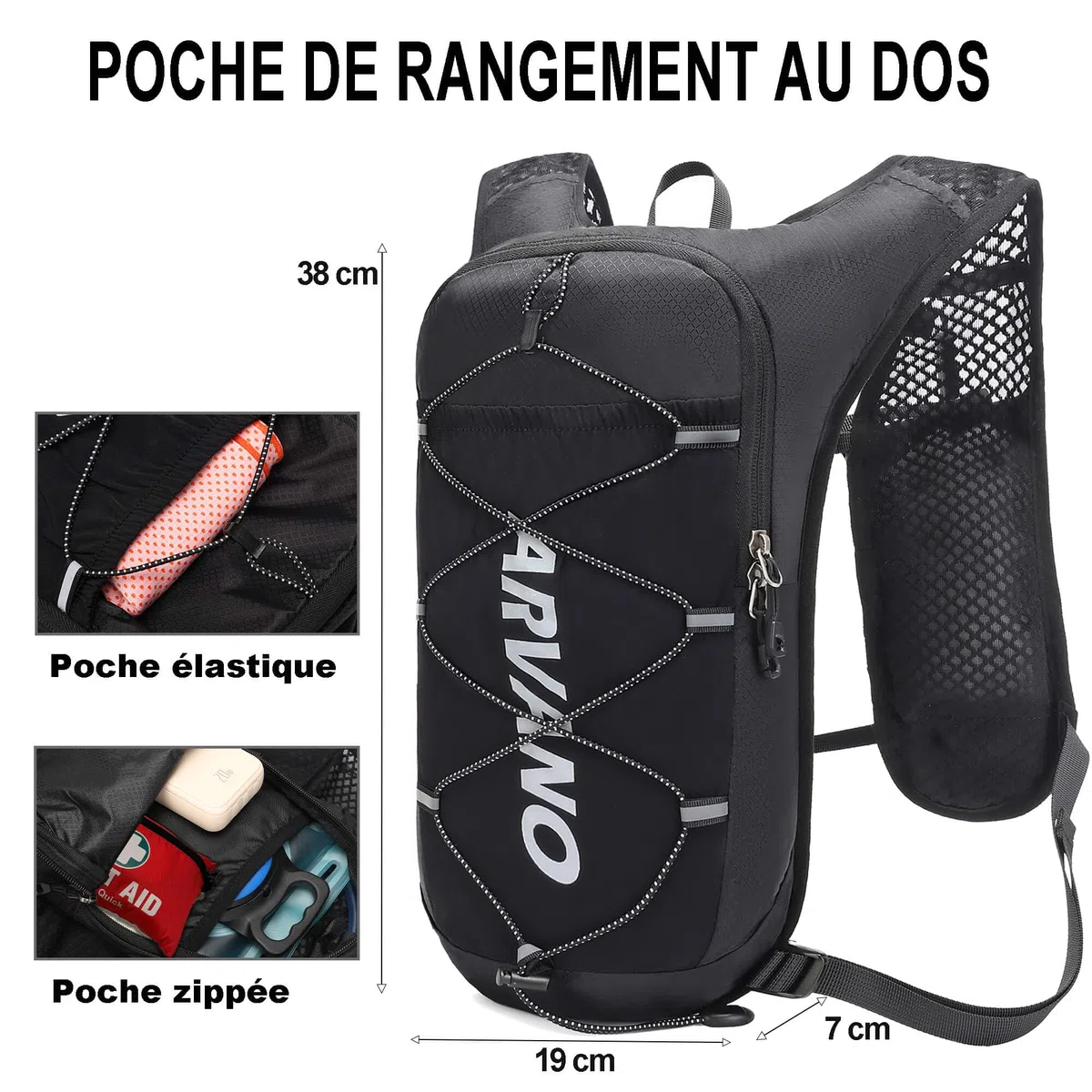 Sac à Dos Gilet de Hydratation pour Course à Pied avec Poche à Eau 1,5L, Léger Respirant 5L Sac Hydratation Running, Trail, Vélo, Randonnée pour Femmes et Hommes