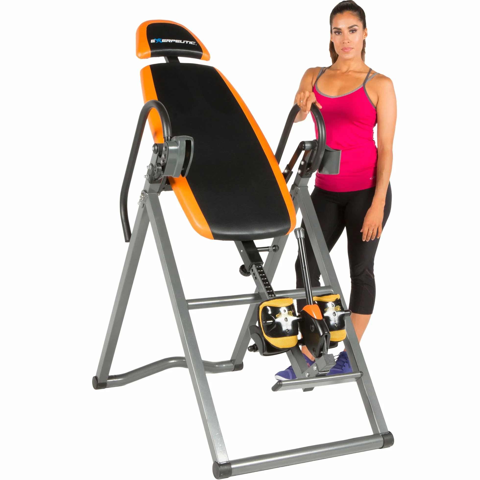 Exerpeutic 475SL Table d'inversion avec support de cheville Airsoft sans pincement et système de cliquet de sécurité Surelock
