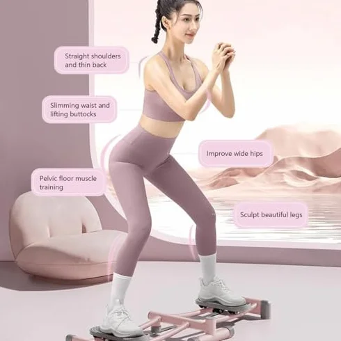 Simulateur de ski pliable – Entraînement musculaire du plancher pelvien pour façonner la cuisse et les jambes avec pédales antidérapantes