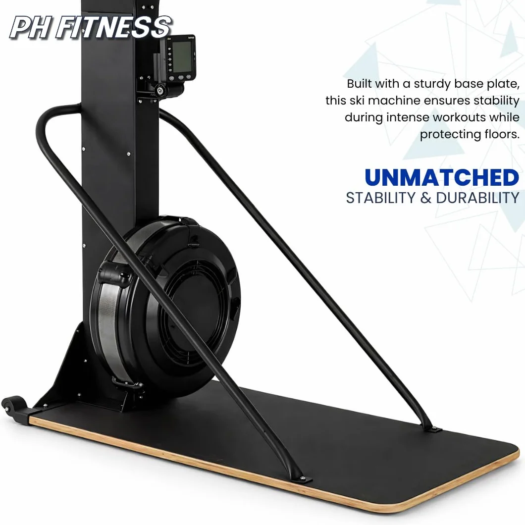 PH Fitness Ski Machine: Advanced Air Resistance Full Body Trainer | Crossfit Compact & HIIT SkiErg pour la Maison | Intensité réglable, Plaque de Base Durable & Design Ergonomique | Max 130kg