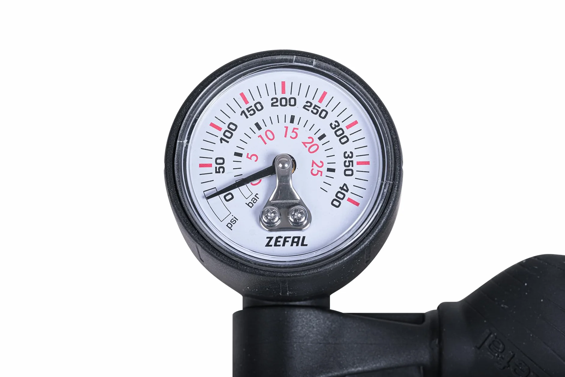 ZEFAL Z Shock - Pompe Amortisseur VTT - Pompe Haute Pression VTT 25 Bar / 360 Psi pour Pneus Vélo, Fourche et Amortisseur avec Manomètre - 235 g, Noir/Argent