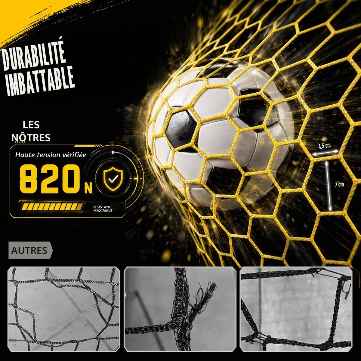 Happy Jump Filet de Rebond Football 1x1m – Angles Réglables, Structure en Nid d’Abeille, Améliore la Technique et Les Réflexes, Idéal Débutants & Confirmés